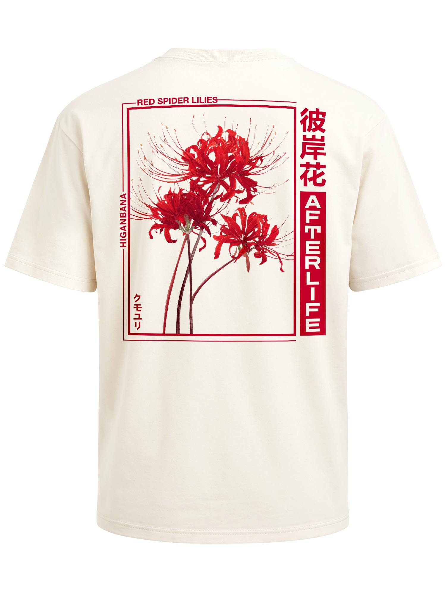 Neverless Oversize-Shirt Herren T-Shirt - Spider Lilies - Oversized Relaxed Fit Printshirt mit Print