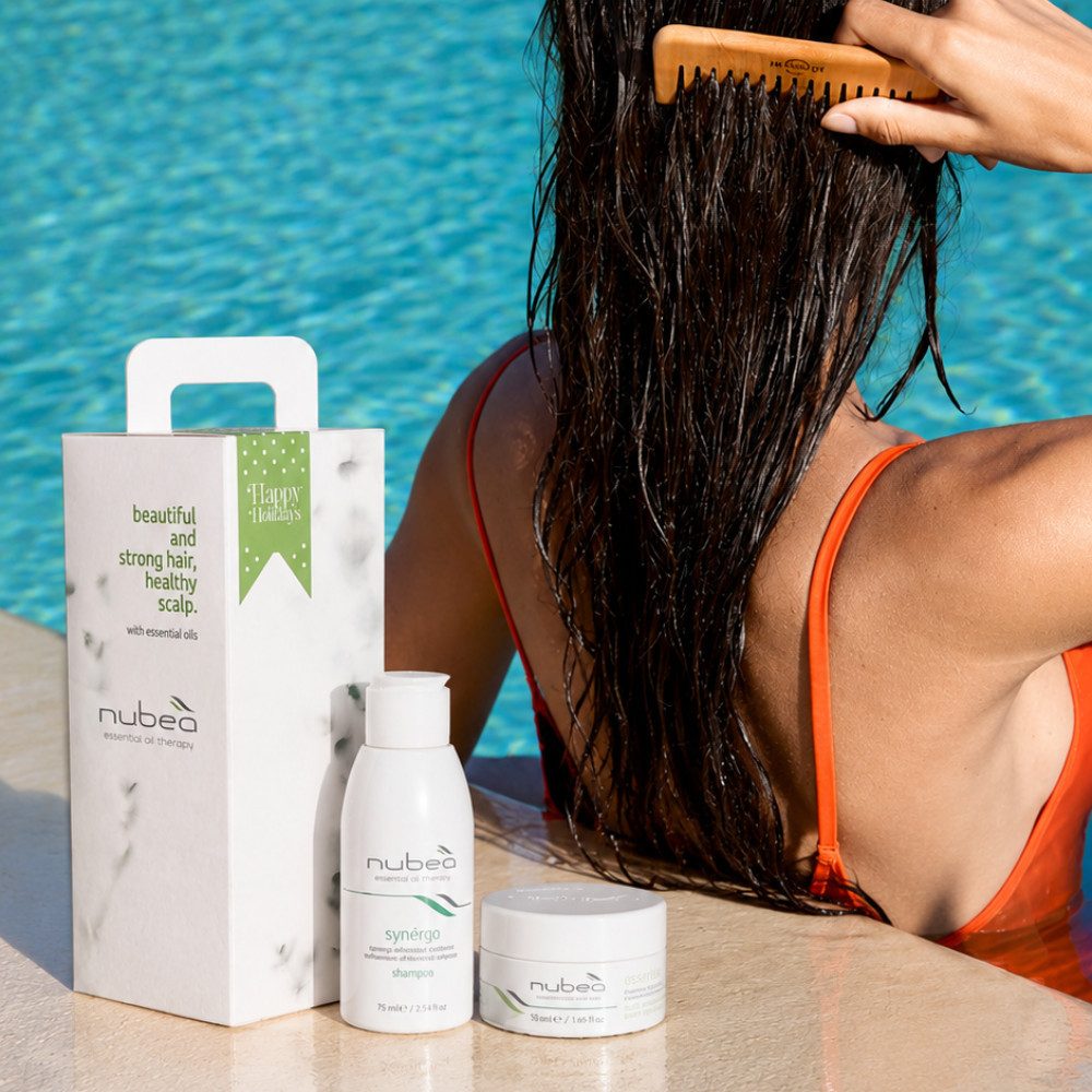 Nubeà Haarpflege-Set Travel Haarkit Essentia + Synérgo, 2-tlg., Vegan, bringt die Kopfhaut ins Gleichgewicht