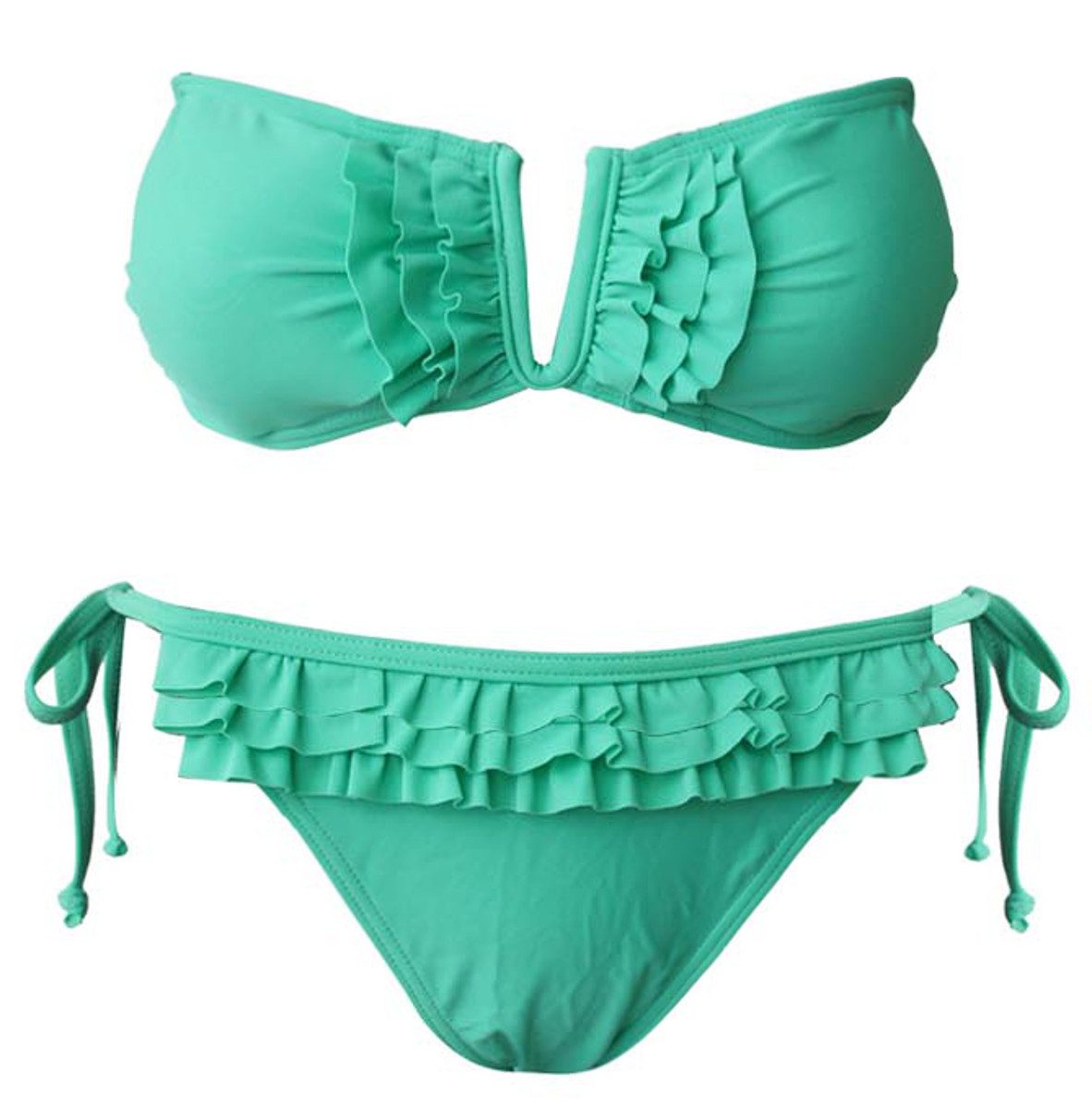 dy_mode Bandeau-Bikini Verspielter Bandeau-Bikini in Unifarbe günstig online kaufen