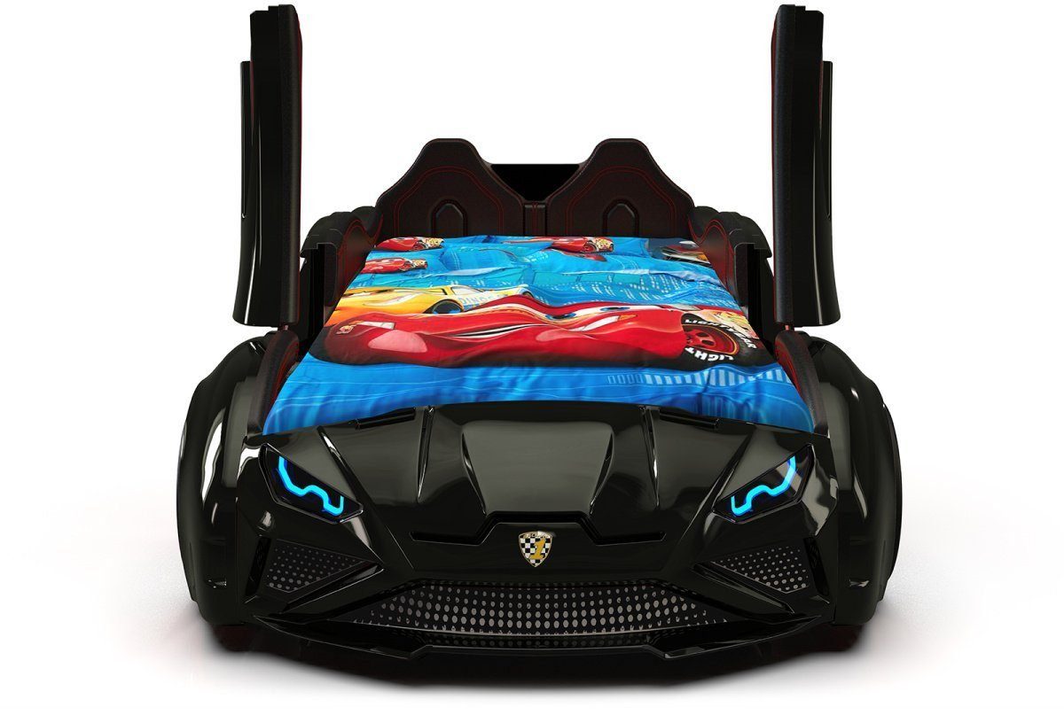 Aktürk Autobett Kinderbett Autobett Lambo Model mit Flügeltüren, Beleuchtung und Sound