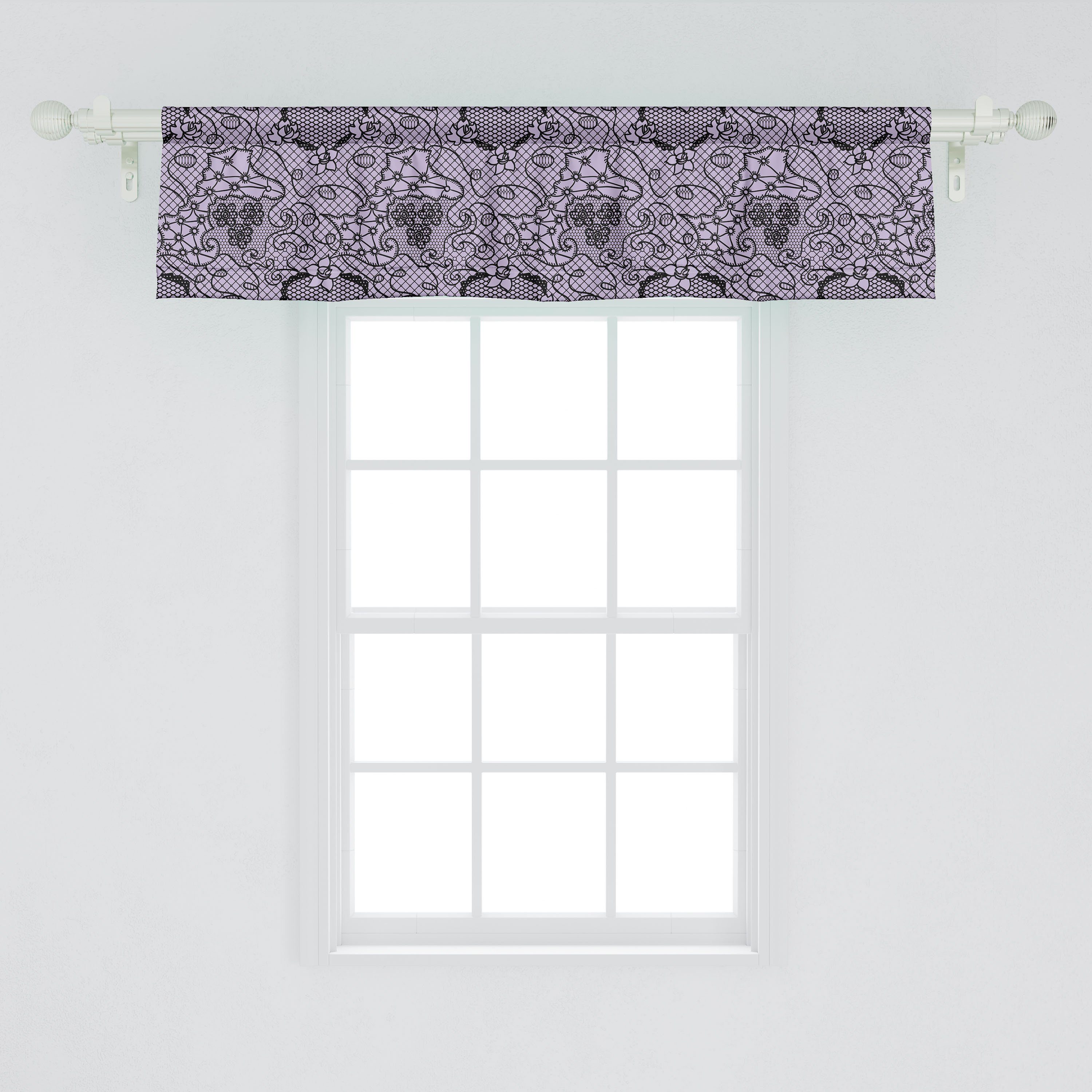 Stangentasche, Microfaser, mit Victorian für Motiv Abakuhaus, Küche Feminine Schlafzimmer Vorhang Dekor gotisch Scheibengardine Volant