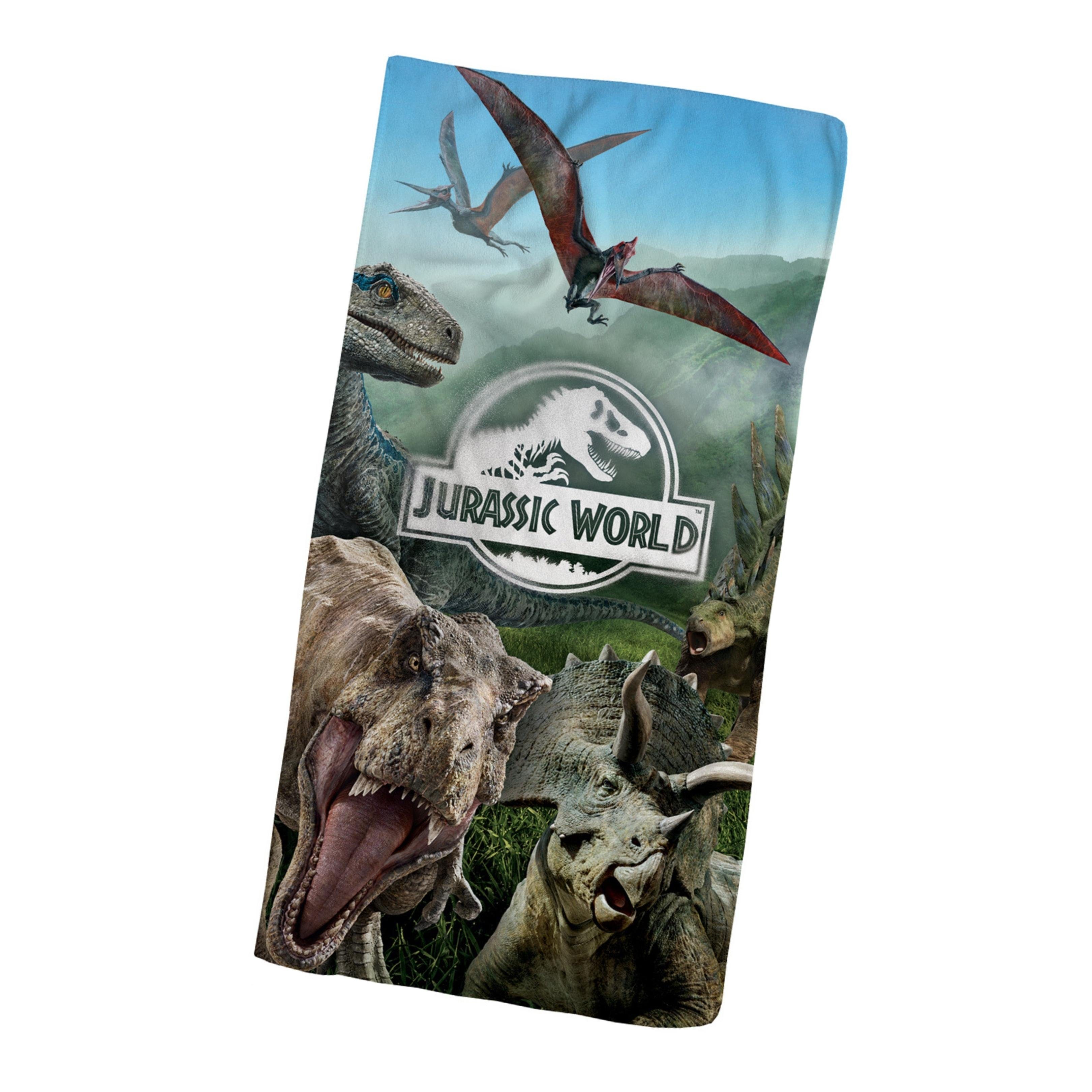 MTOnlinehandel Badetuch Jurassic World 70x140 cm, 100 % Baumwolle, Dino &  Dinosaurier, Baumwolle (1-St), offiziell lizenziertes Bade- / Strandtuch  für Kinder und Teenager