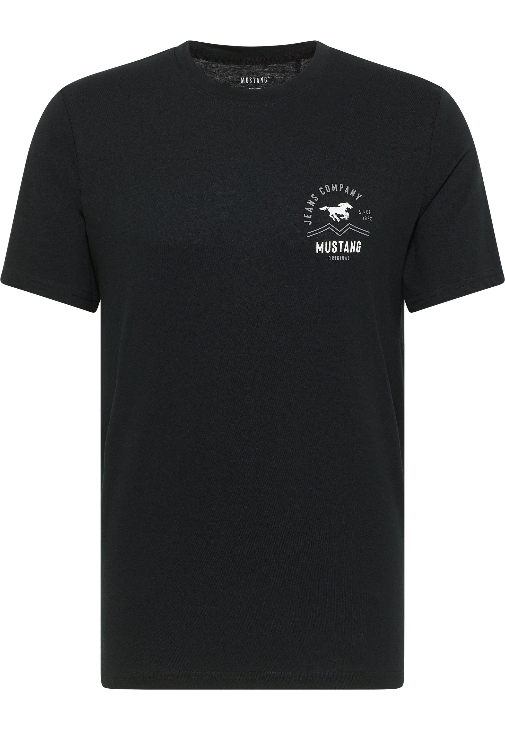 MUSTANG Kurzarmshirt Mustang Print-Shirt schwarz