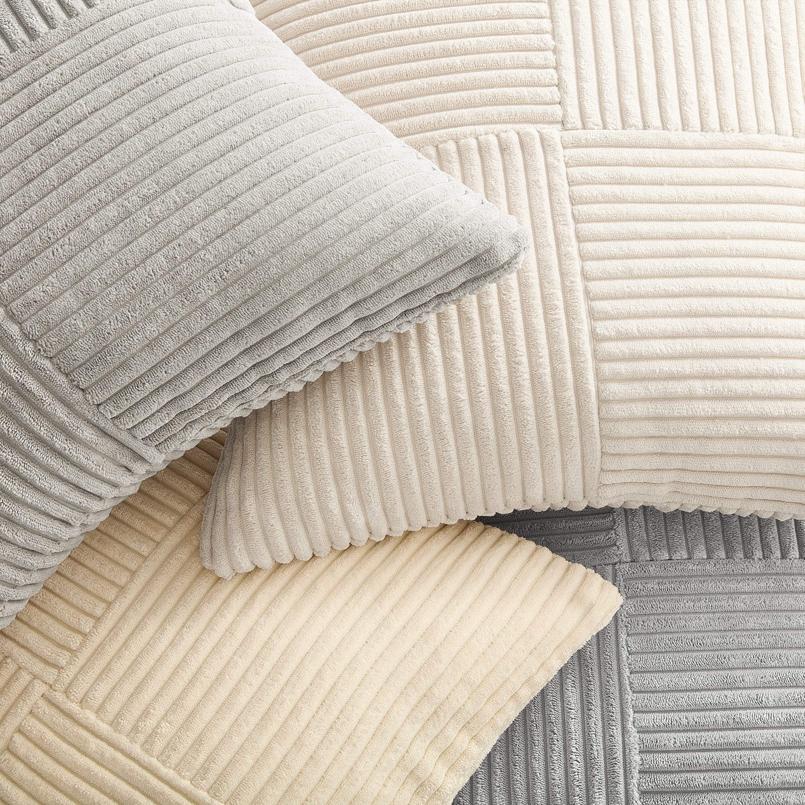 Topfinel Kissenbezug 40x40 4er set Kissenbezüge 50x50 Kordsamt mit Streifen günstig online kaufen