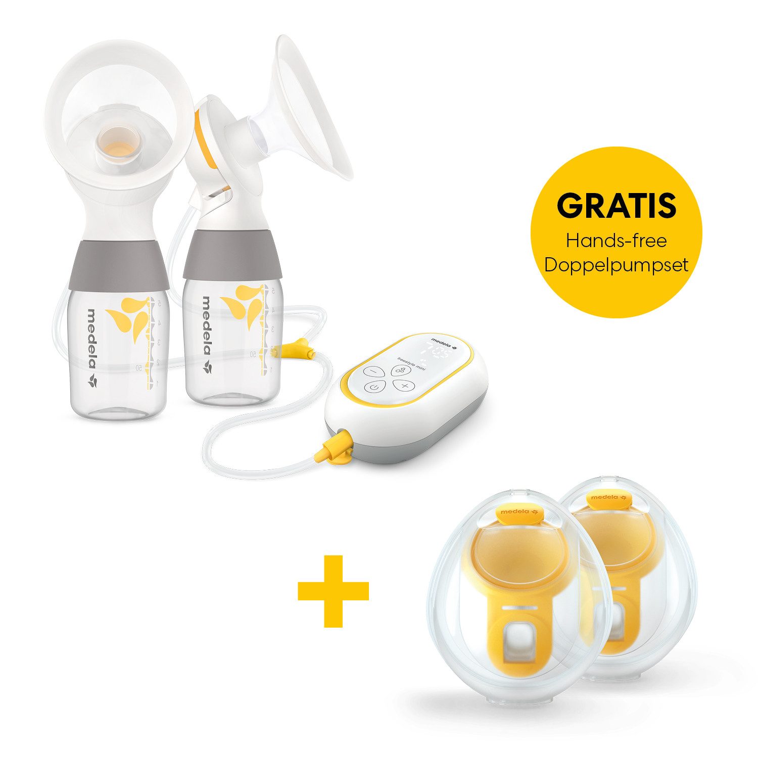 MEDELA Elektrische Doppelmilchpumpe Freestyle™ Mini Classic elektrische Doppelmilchpumpe + Doppelpumpset, Set, AKTIONSPACK