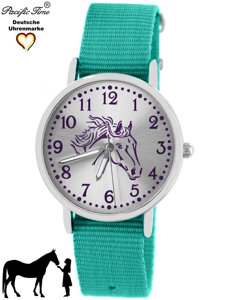 Time Kinder Mix Versand Kette, - und Pacific Set Quarzuhr türkis und Pferd Match Design Wechselarmband Armbanduhr violett Gratis