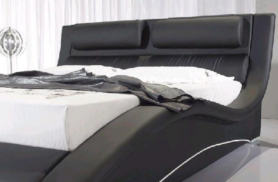 JVmoebel Bett Multifunktion Bett Betten 180x200cm Schwarz Polsterbett Ehebett Doppelbett