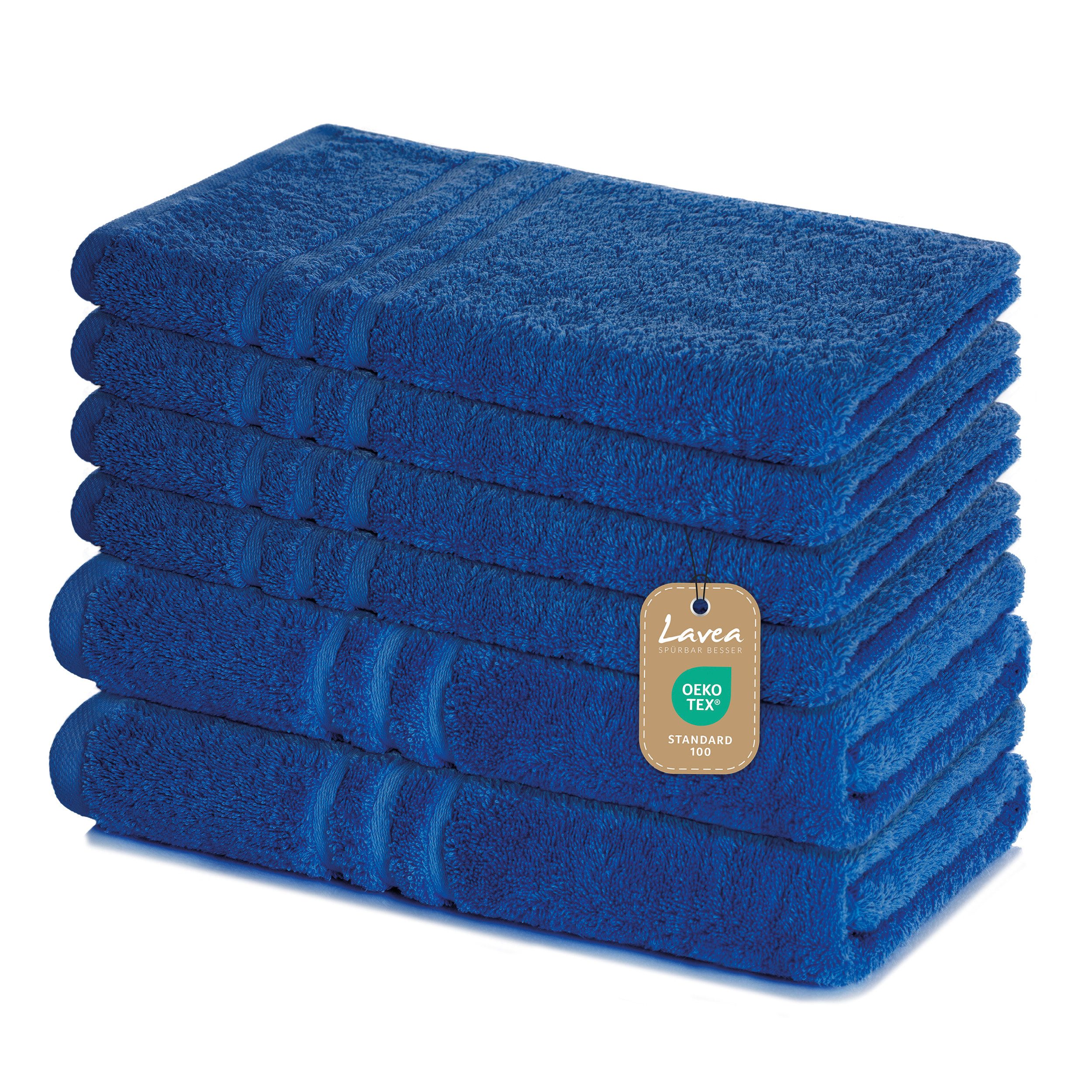 Lavea Handtuch Set Elena, Duschtücher, Handtücher, Gästetücher, Waschhandschuhe, 100% Baumwolle (Set, 6-St), Frottierserie, weich & saugstark, pflegeleicht, 500 g/m² Frottier