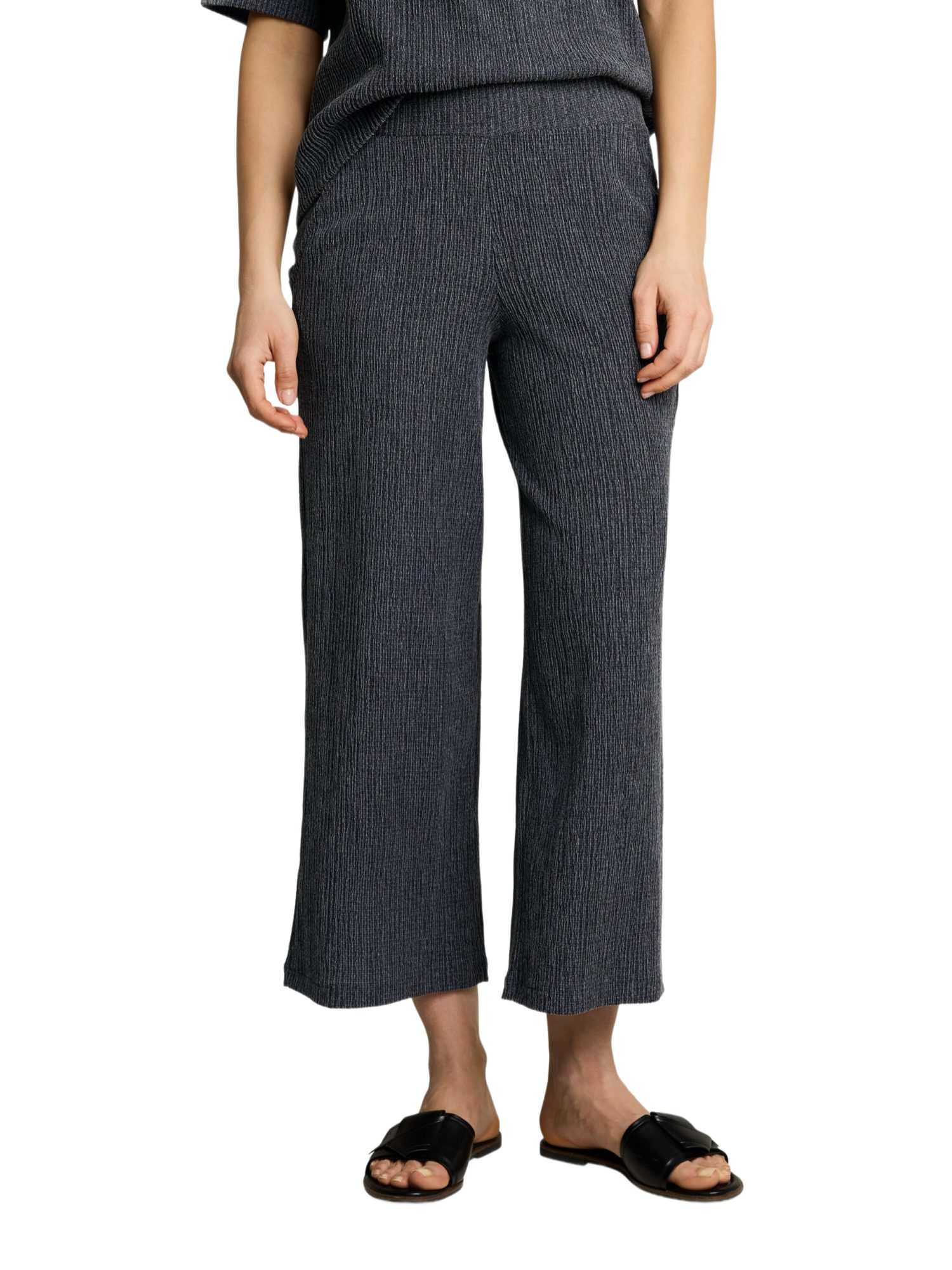 TOM TAILOR 7/8-Hose H blau, Casual, Polyester, Unifarben, Wide Leg