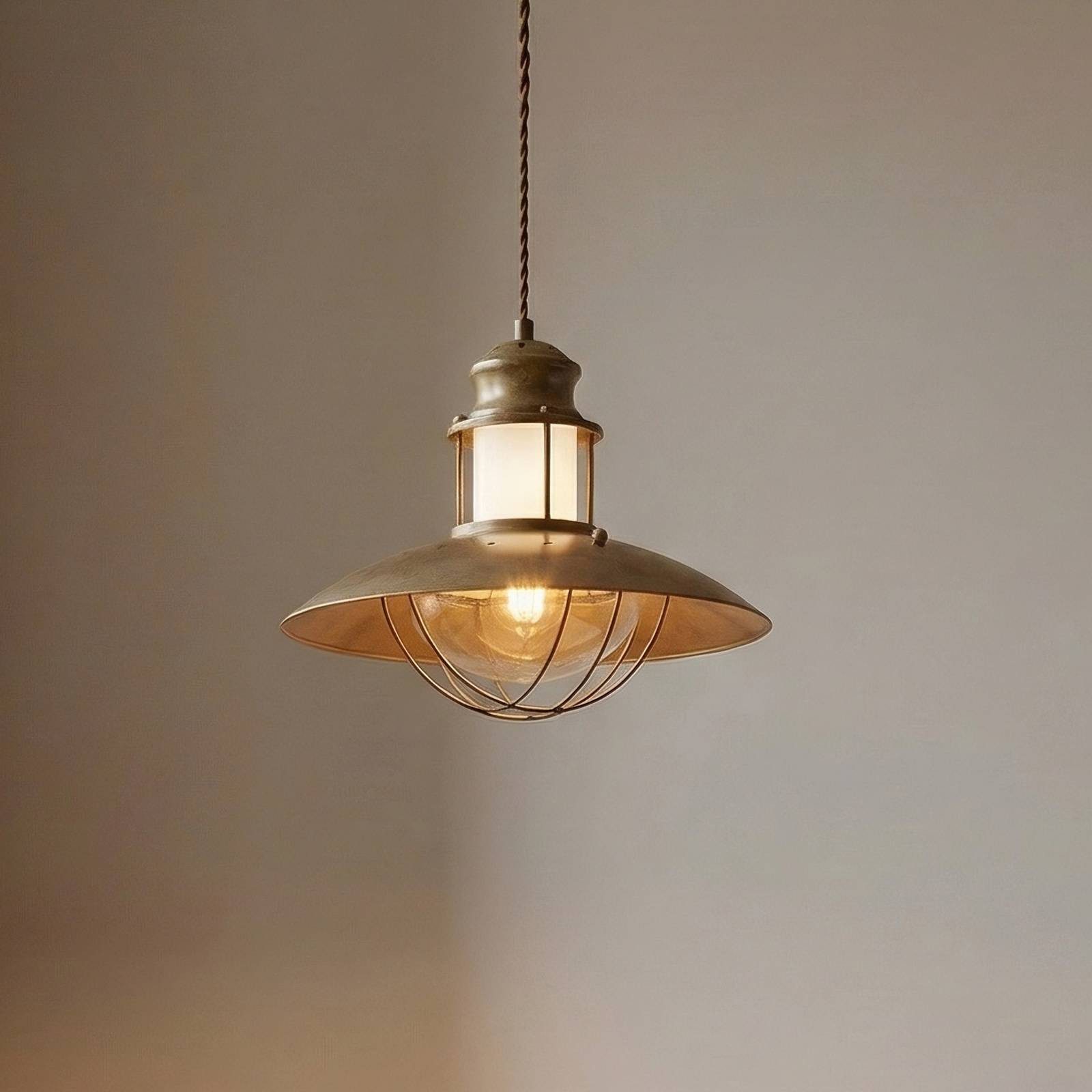 Lindby Hängeleuchte Louisanne, Metall, Braun IP20, 1 x 15 W LED