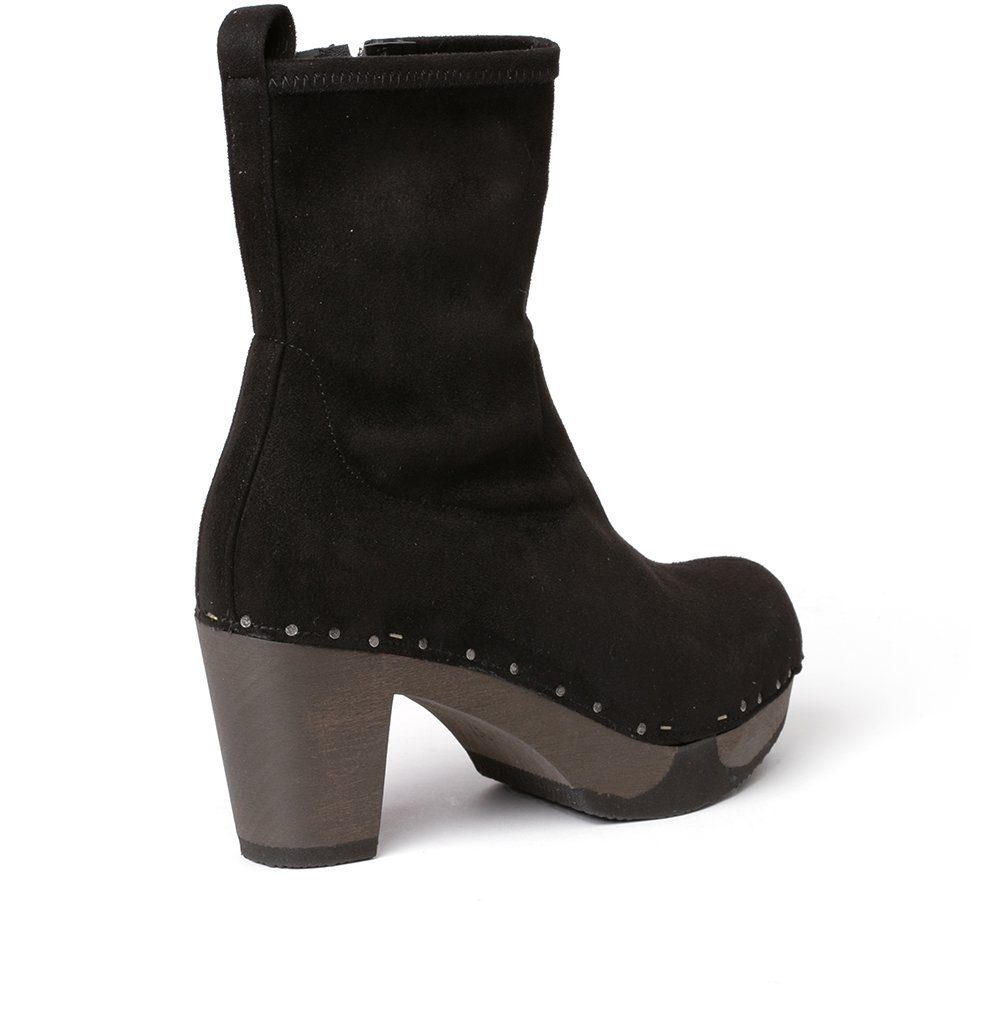 Softclox FABIA vegan Velourseffekt schwarz (dunkel), Winter, Holz, Clogs, D günstig online kaufen