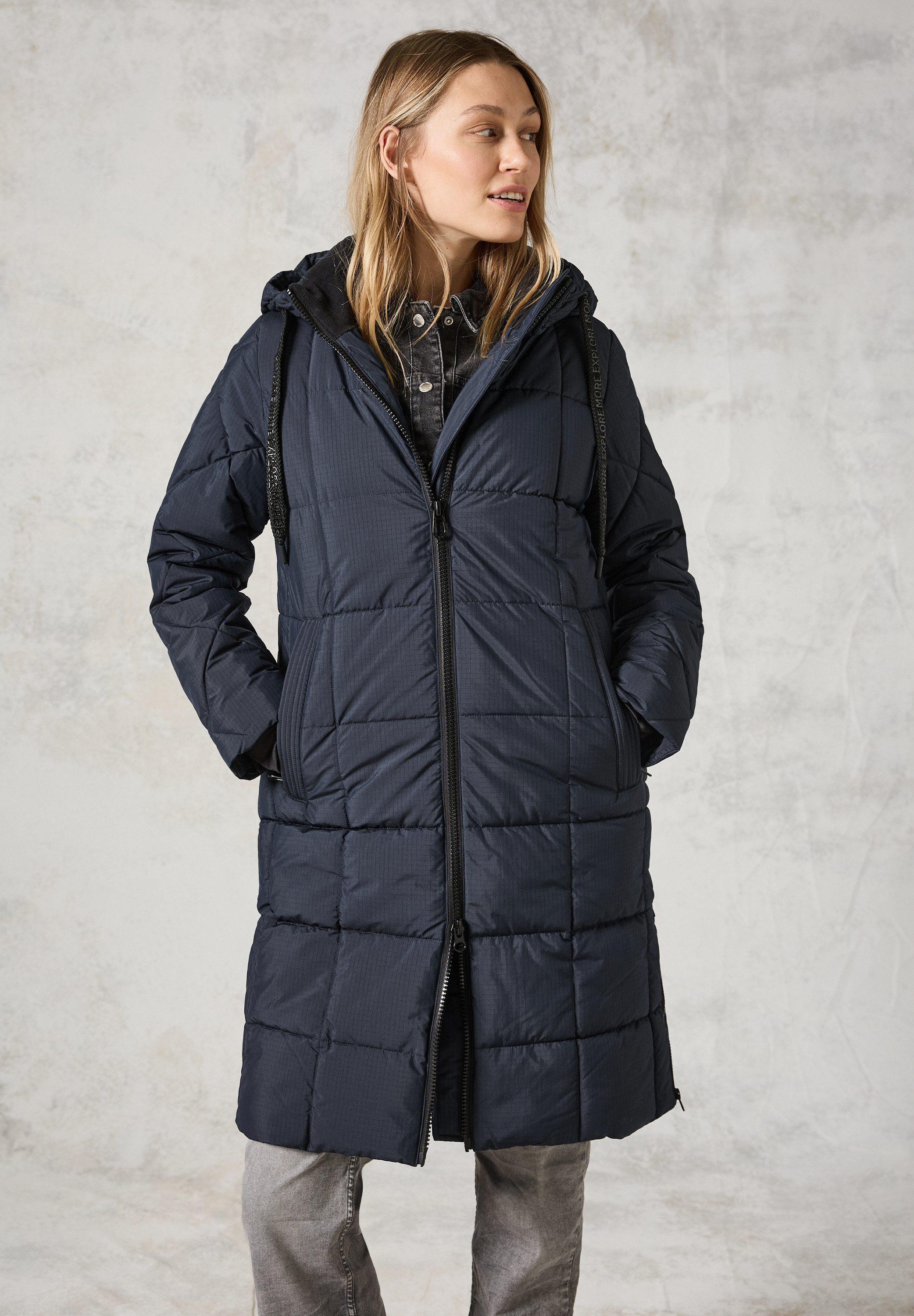 CECIL Steppmantel mit Reißverschluss-Detail