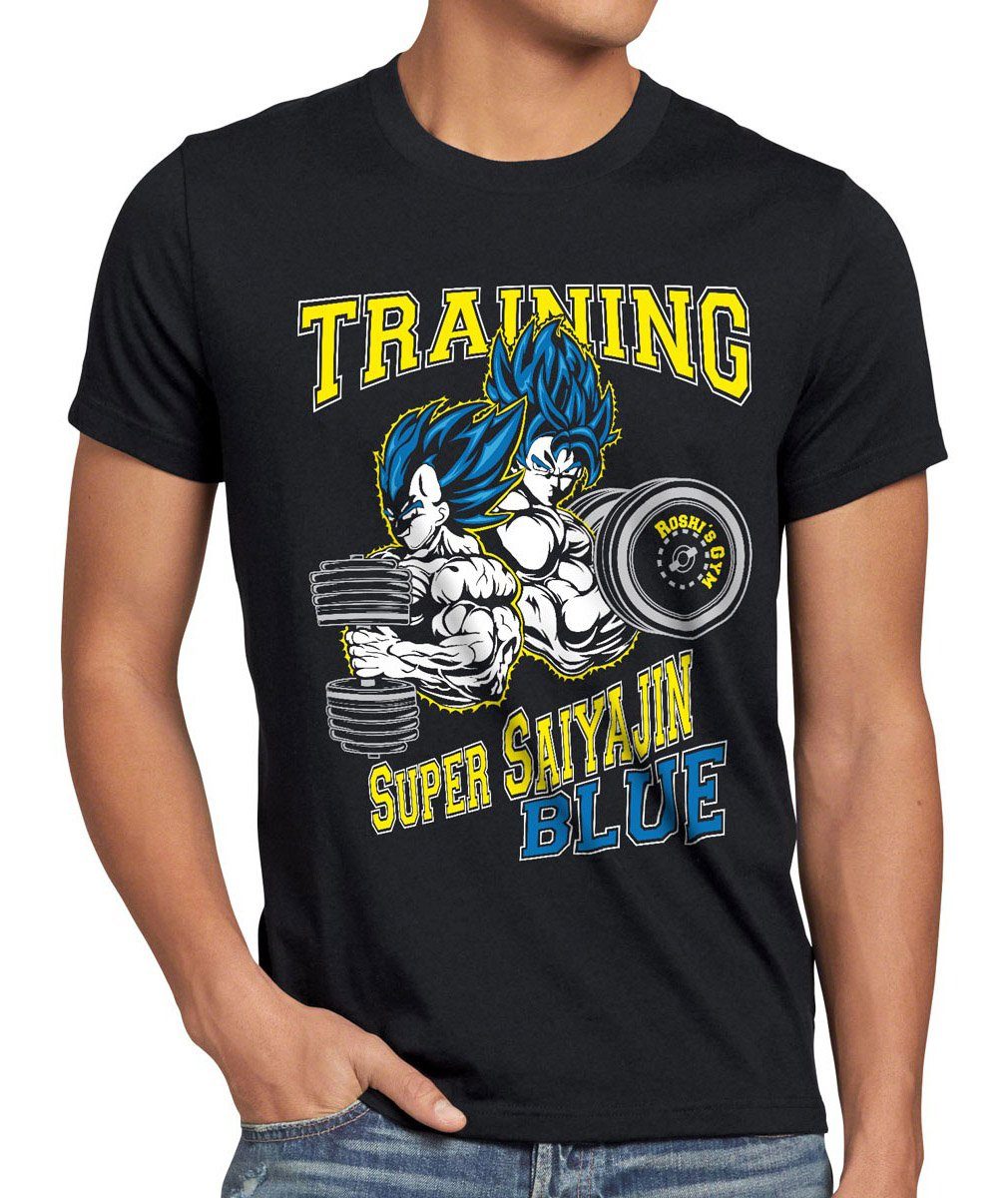 style3 Print-Shirt Herren T-Shirt Super Training Saiyajin Blue Goku dragon Vegeta ball roshi z Son