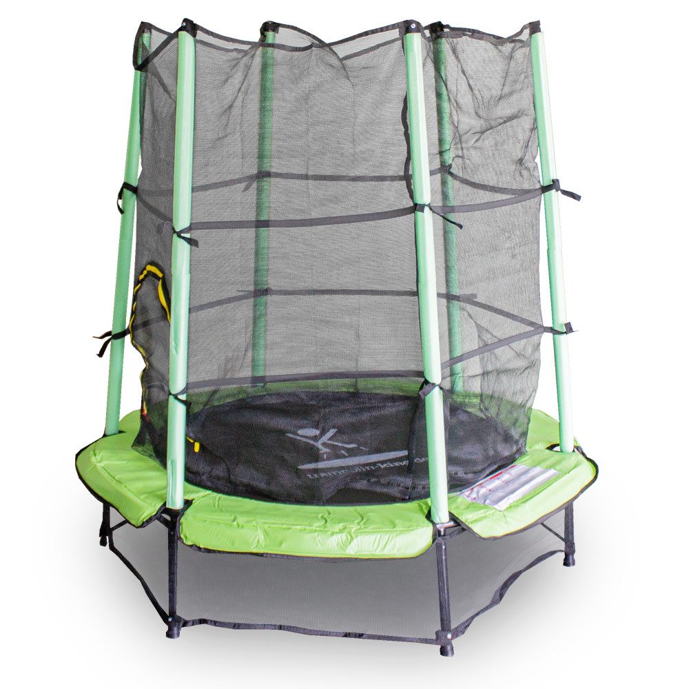 Trampolin-King Kindertrampolin 140cm mit Sicherheitsnetz und Randabdeckung Hellgrün, Ø 3 cm, (MS-17513)