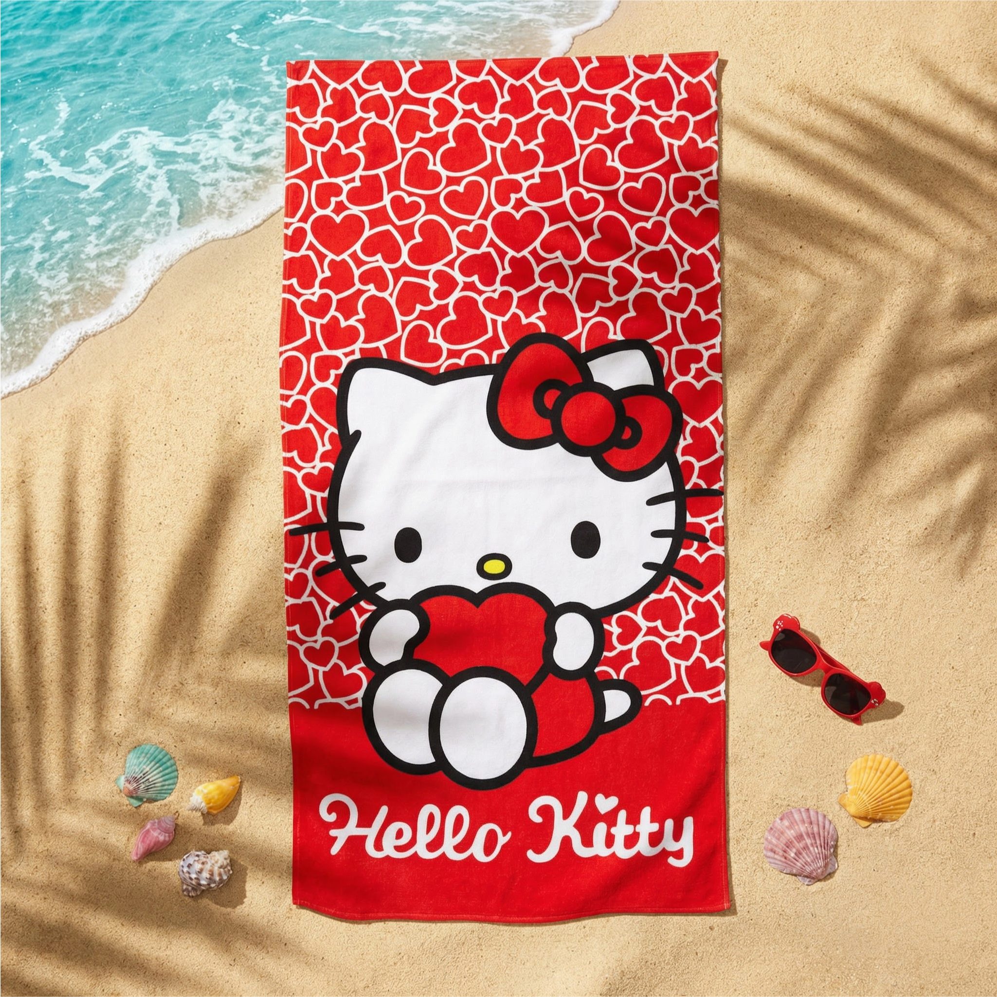 Hello Kitty Strandtuch Hello Kitty Kinder Mikrofaser Handtuch Badetuch 70x140 cm, microfaser