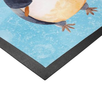 Fußmatte Pinguin Lolli - Eisblau - Geschenk, Vorleger, Gauner, Kind, Motivfußm, Mr. & Mrs. Panda, Höhe: 0.6 mm