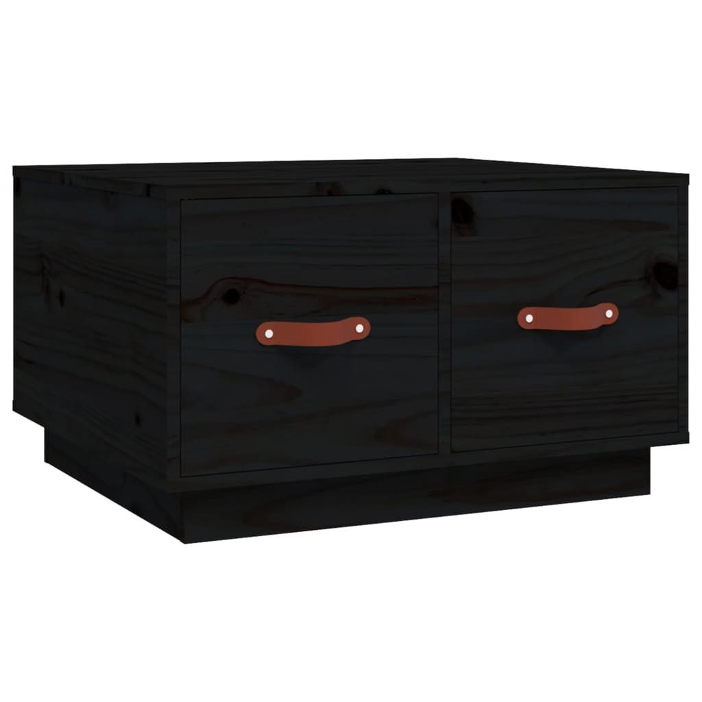 Couchtisch Couchtisch Schwarz 60x53x35 cm Massivholz Kiefer