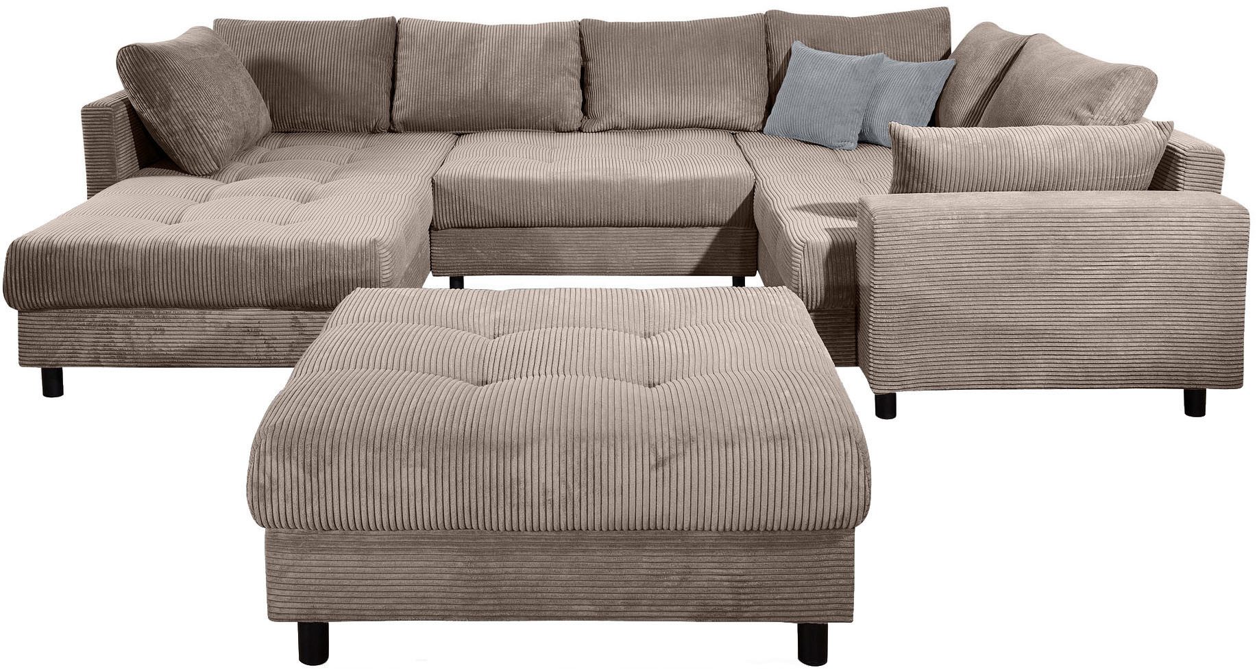 COLLECTION AB Wohnlandschaft Toni U-Form mit Armlehne, inkl. Hocker und Zie günstig online kaufen