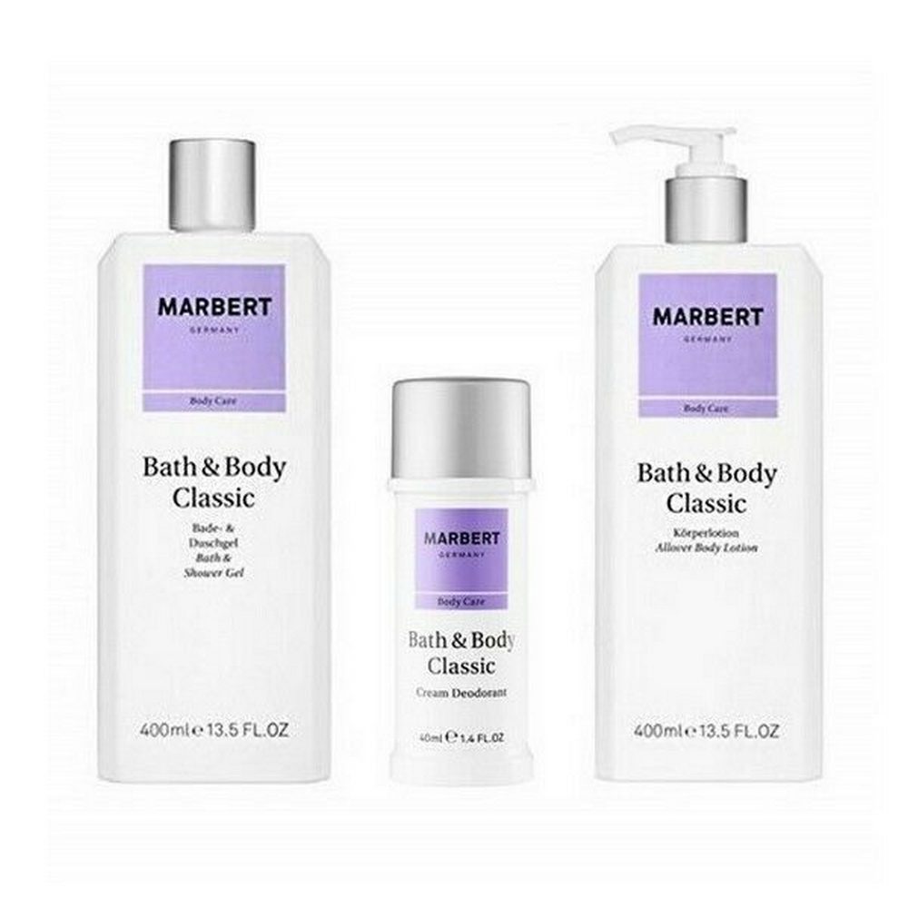 Marbert Hautreinigungs-Set Bath & Body Classic Duschgel 400ml + Körperlotion 400ml + Deo 40ml