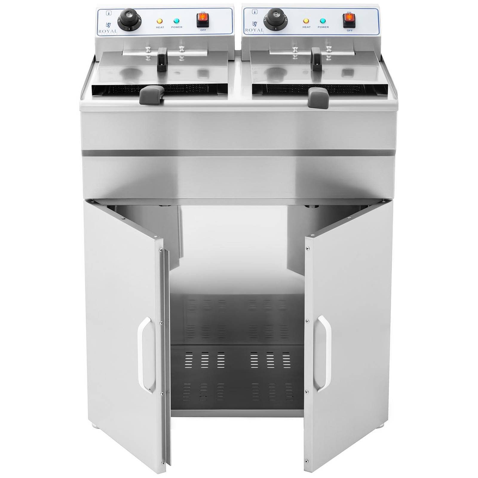Royal Catering Fritteuse RCKF 16DSH, 12000 W, 2 x 16 L mit Unterschrank Doppel Kaltzone 400 V – Bild 4 von 5