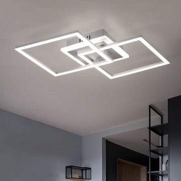 etc-shop LED Deckenleuchte, LED-Leuchtmittel fest verbaut, Warmweiß, Deckenleuchte dimmbar Wohnzimmer Deckenlampe Modern