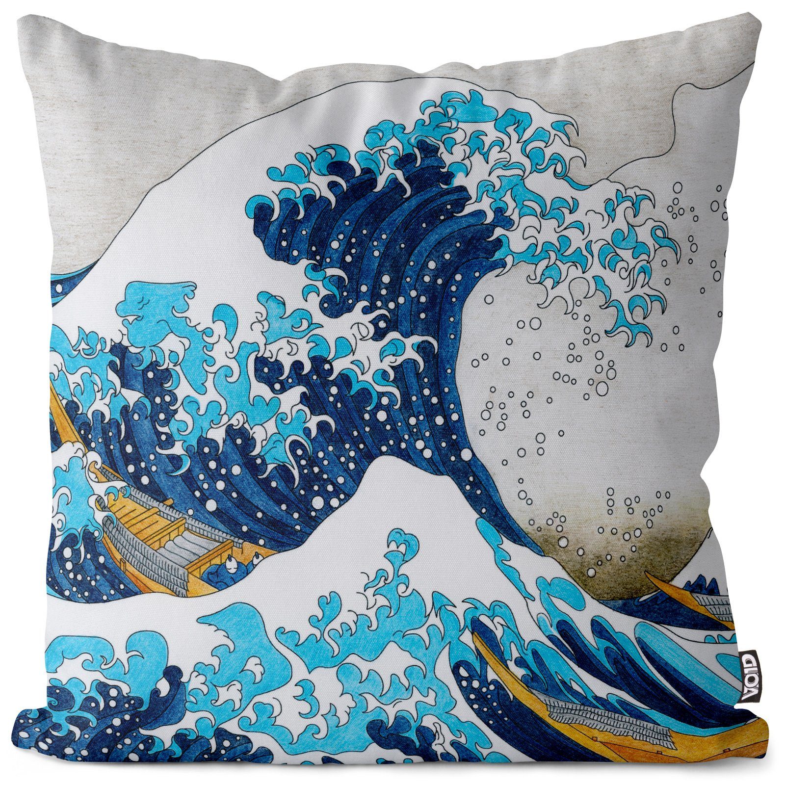 VOID Kissenbezug, (1 Stück), Hokusai Welle Kangawa Japan antikes japanisch Boot Meer welle sturm k