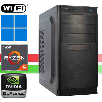 X-HARDWARE X-Power Computer Ryzen 5500, 16GB RAM, 256GB NVMe SSD, bis zu 4TB HDD, Business-PC (AMD Ryzen 5 5500, Nvidea GeForce GT 730, 16 GB RAM, 0 GB HDD, 256 GB SSD, Luftkühlung, Windows 11 Professional, WiFi)