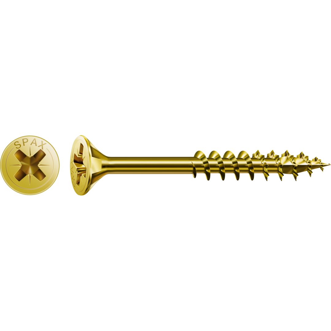 SPAX Schraube Schraube, Senkkopf, YELLOX, Kreuzschlitz Z2, Teilgewinde, (200 St)