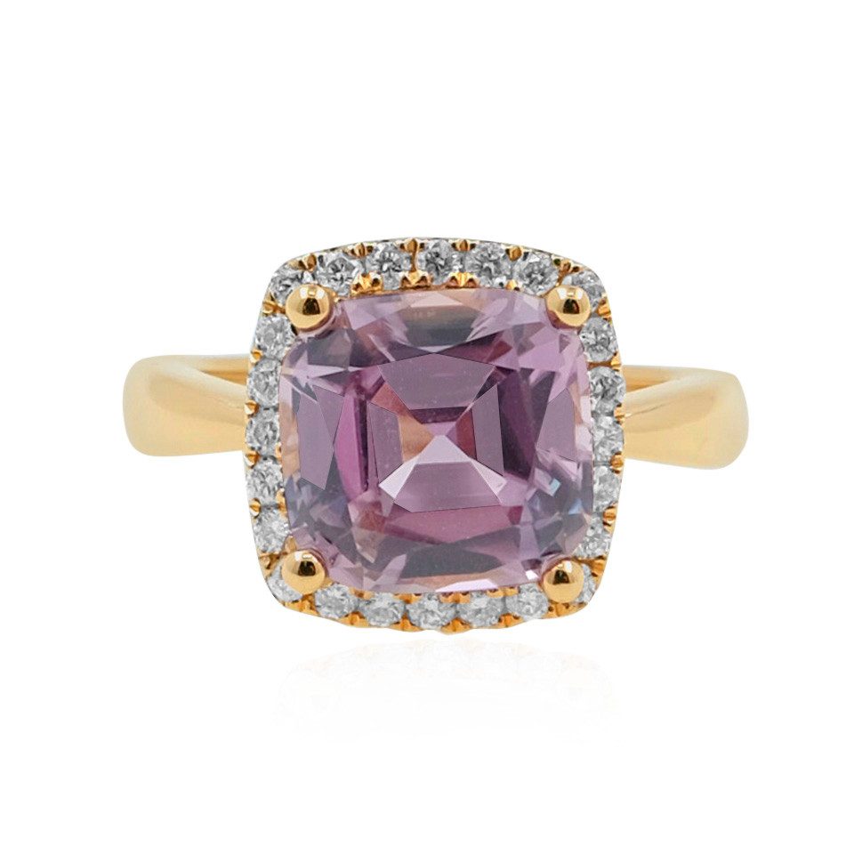 Diamantring Rosa Diaspore Gold Ring, 750 Gold, 3,267 ct