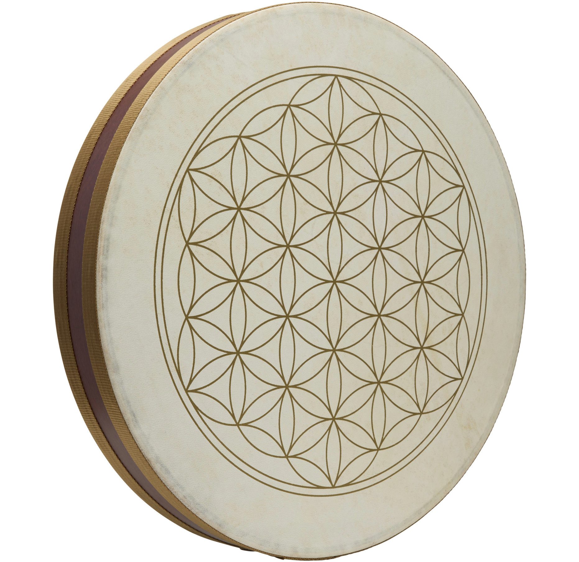 Meinl Sonic Energy Handtrommel WD18FOL 18" Flower of Life Wave Drum,Aus Ziegenfell und Gummibaumholz, 1-St., Flower of Life Design