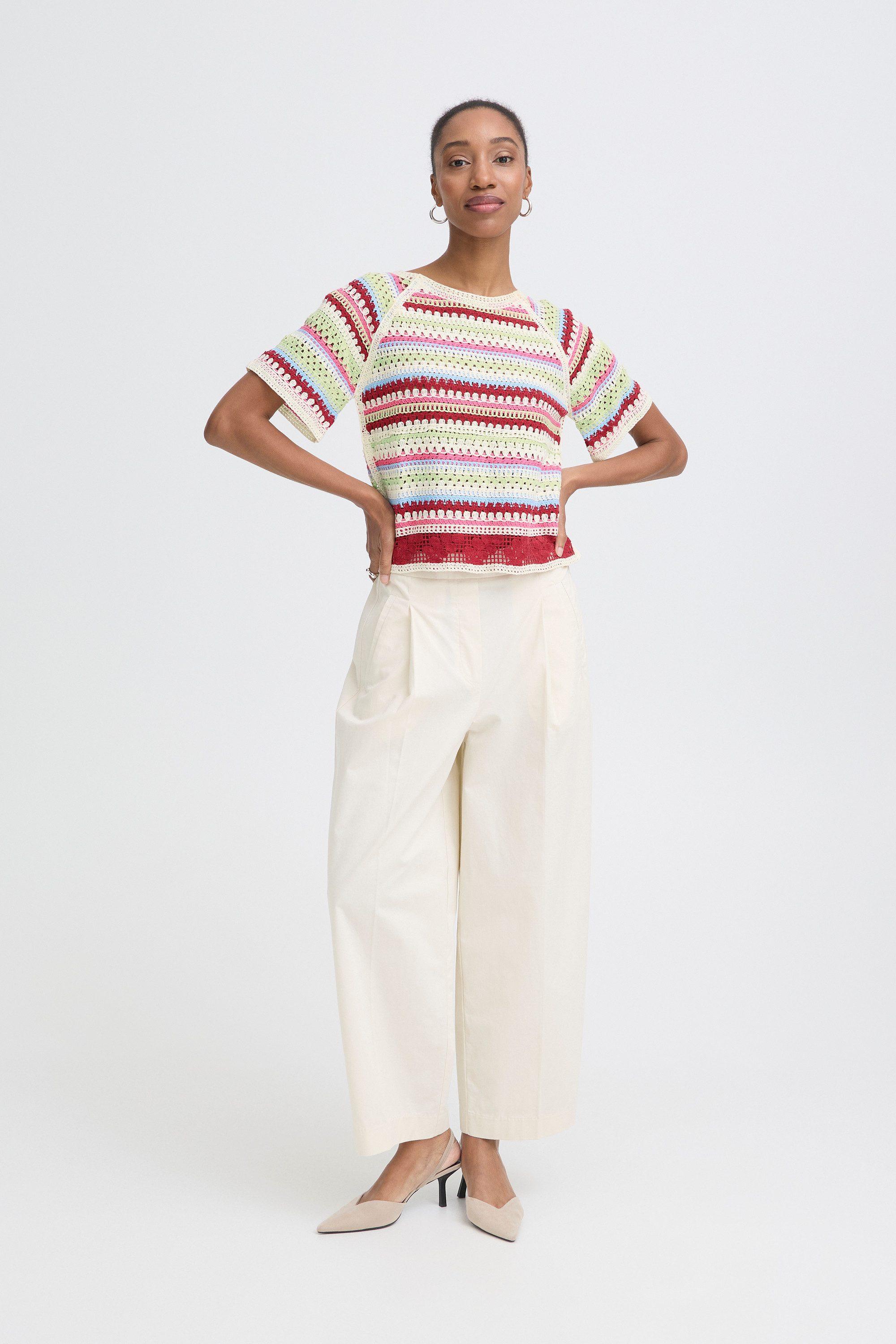 Ichi Strickpullover Kurzarm-Bluse IHBANDIE günstig online kaufen