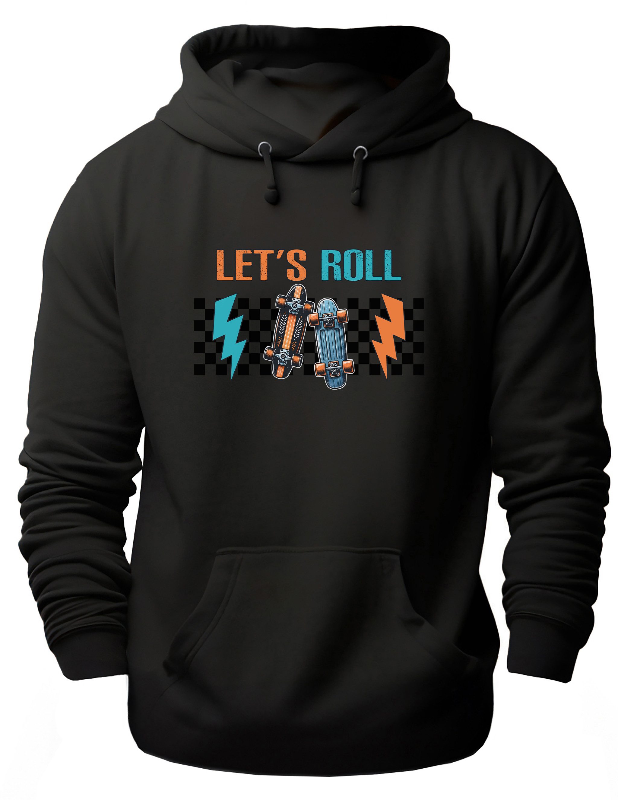 MyDesign24 Sweater Herren und Damen Hoodie - LET’S ROLL Skater Hoodie i531