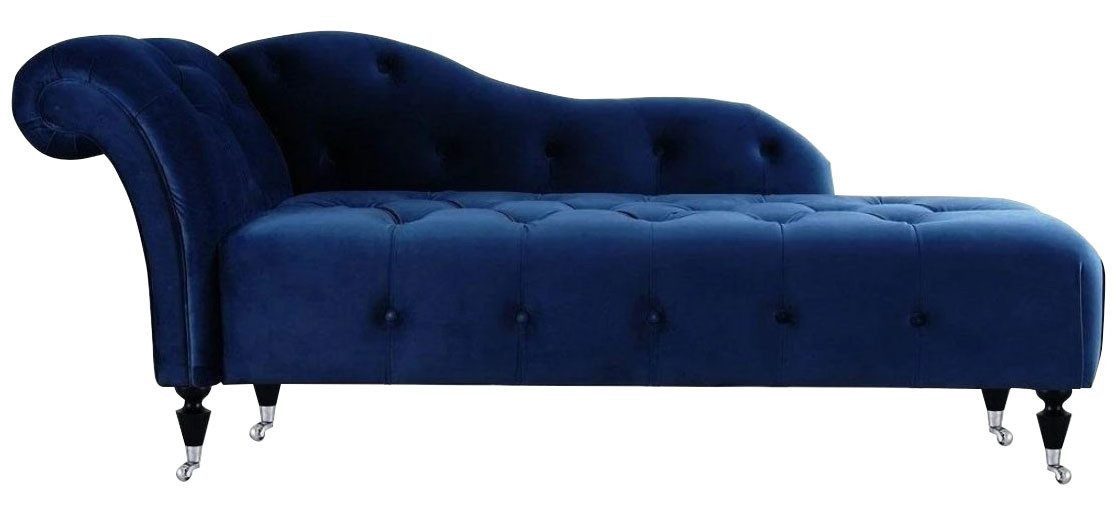 Xlmoebel Chaiselongue Blauer Stilvoller Chesterfield Hocker Samt Chaiselongue, Hergestellt in Europa