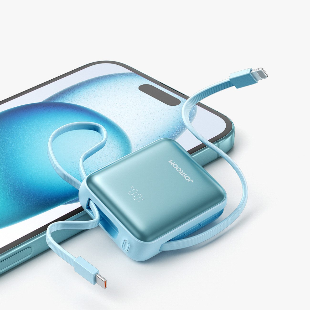 JOYROOM JR-PBF27 Powerbank Powerbank JR-PBF27 10000 mAh (5, 9, 12 V), 22,5W Powerbank mit integrierten Kabeln und LED-Anzeige