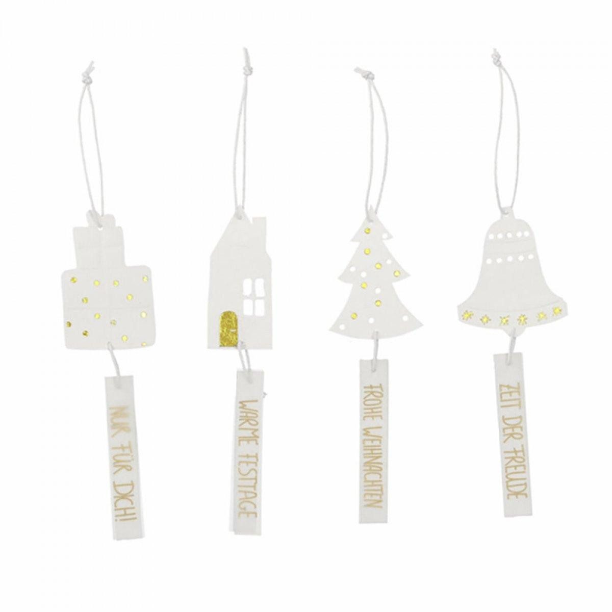 Räder Weihnachtsbaumkugel Design Geschenkeanhänger Frohe Weihnachten (4-teilig)