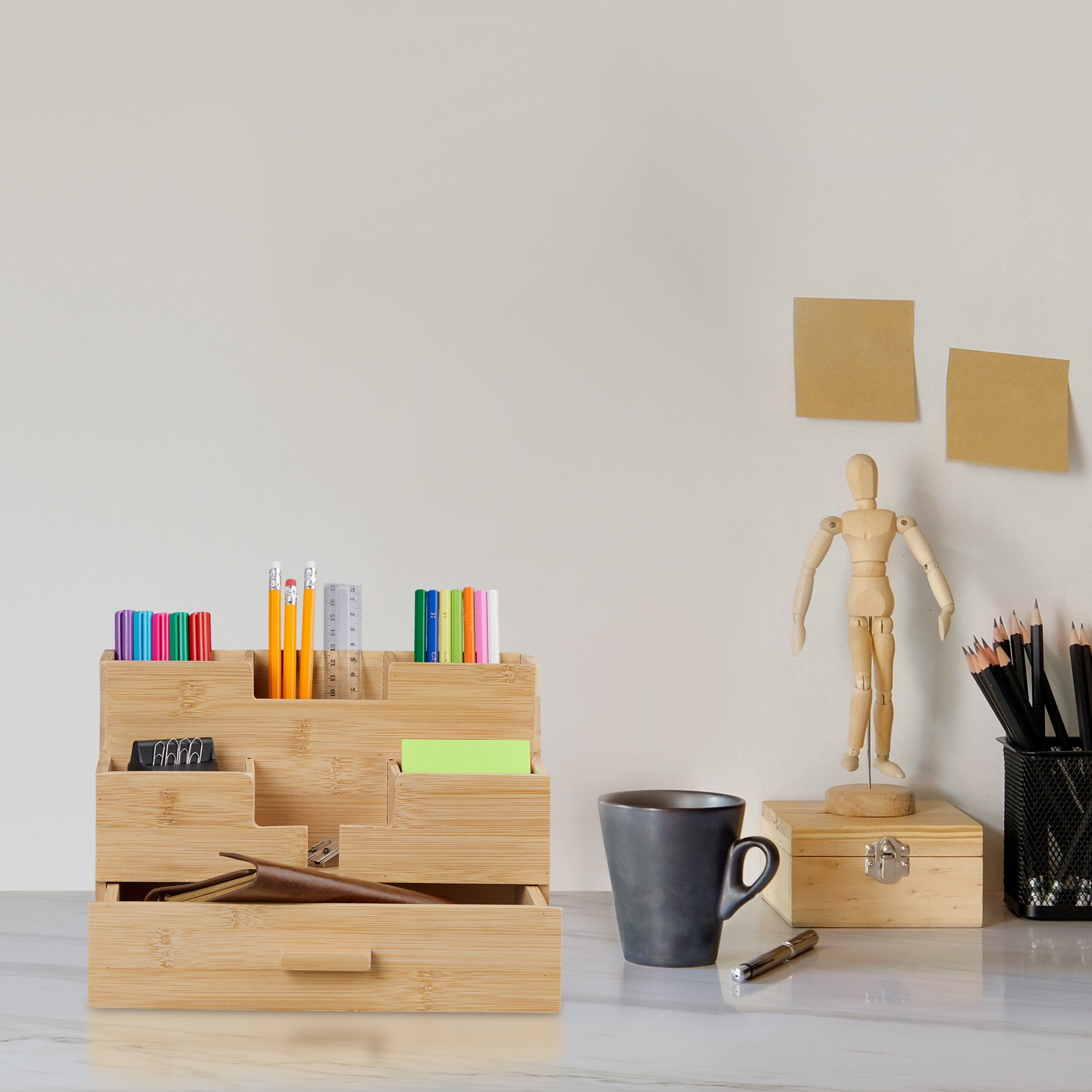 Thumbnail - relaxdays Organizer Schreibtisch Organizer mit Schublade