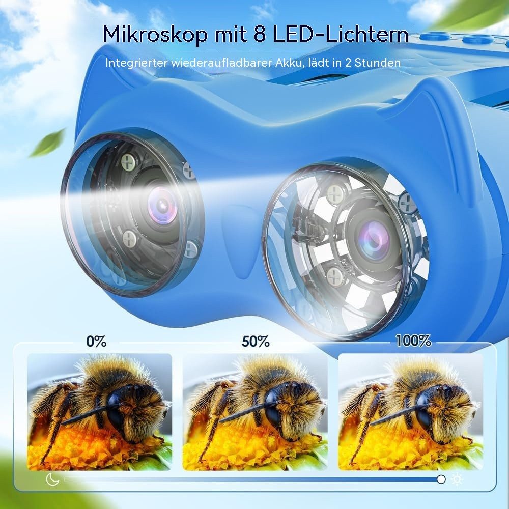 Topcony 2-in-1 Kindermikroskop & Teleskop, 2" Display Kindermikroskop (200x-1000x, 200x-1000x, 2-in-1 Kindermikroskop (1000x) & Teleskop (10x)