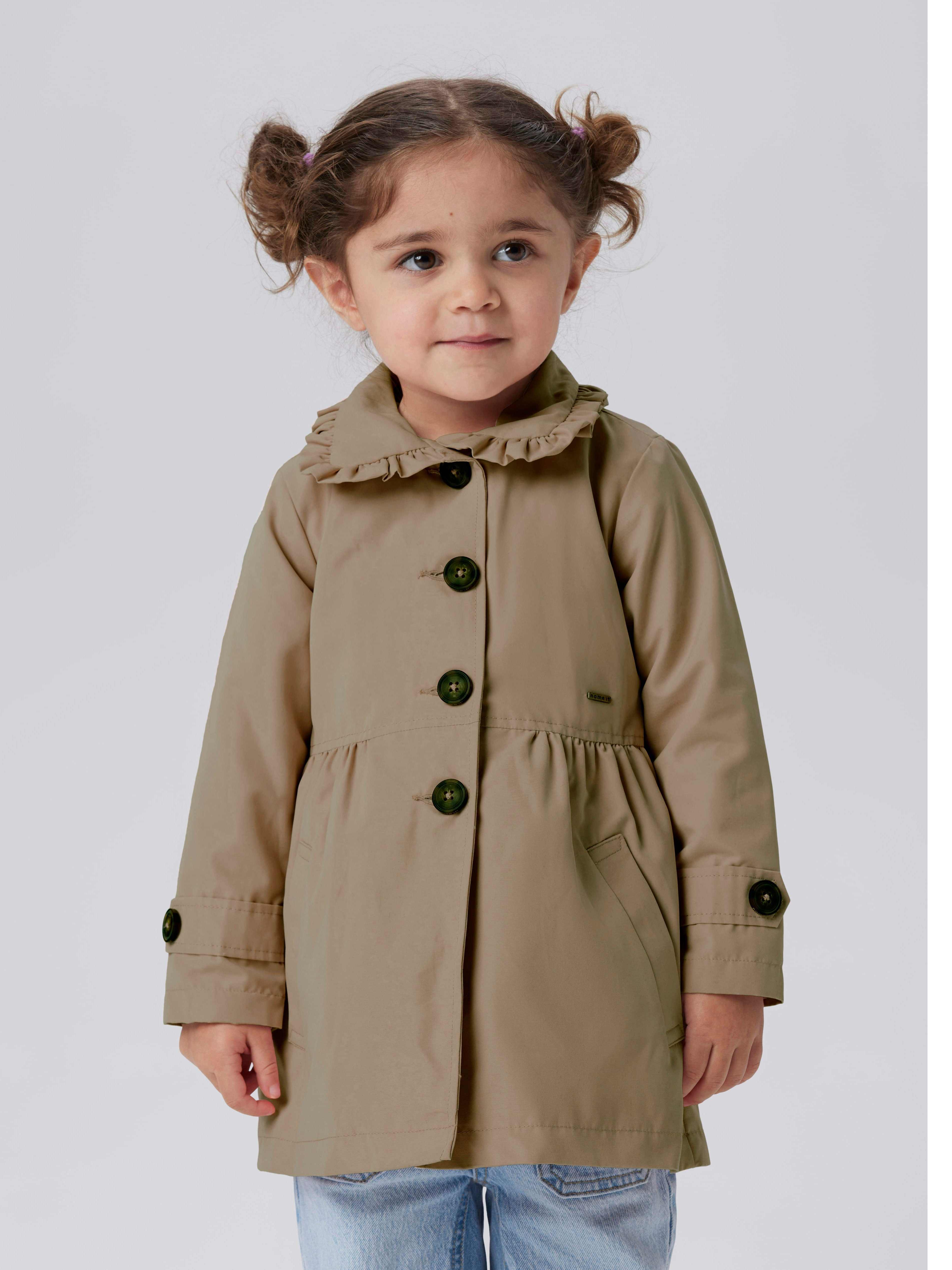 Name It Kurzmantel NMFMADELIN TRENCH COAT NOOS im romantischen Look