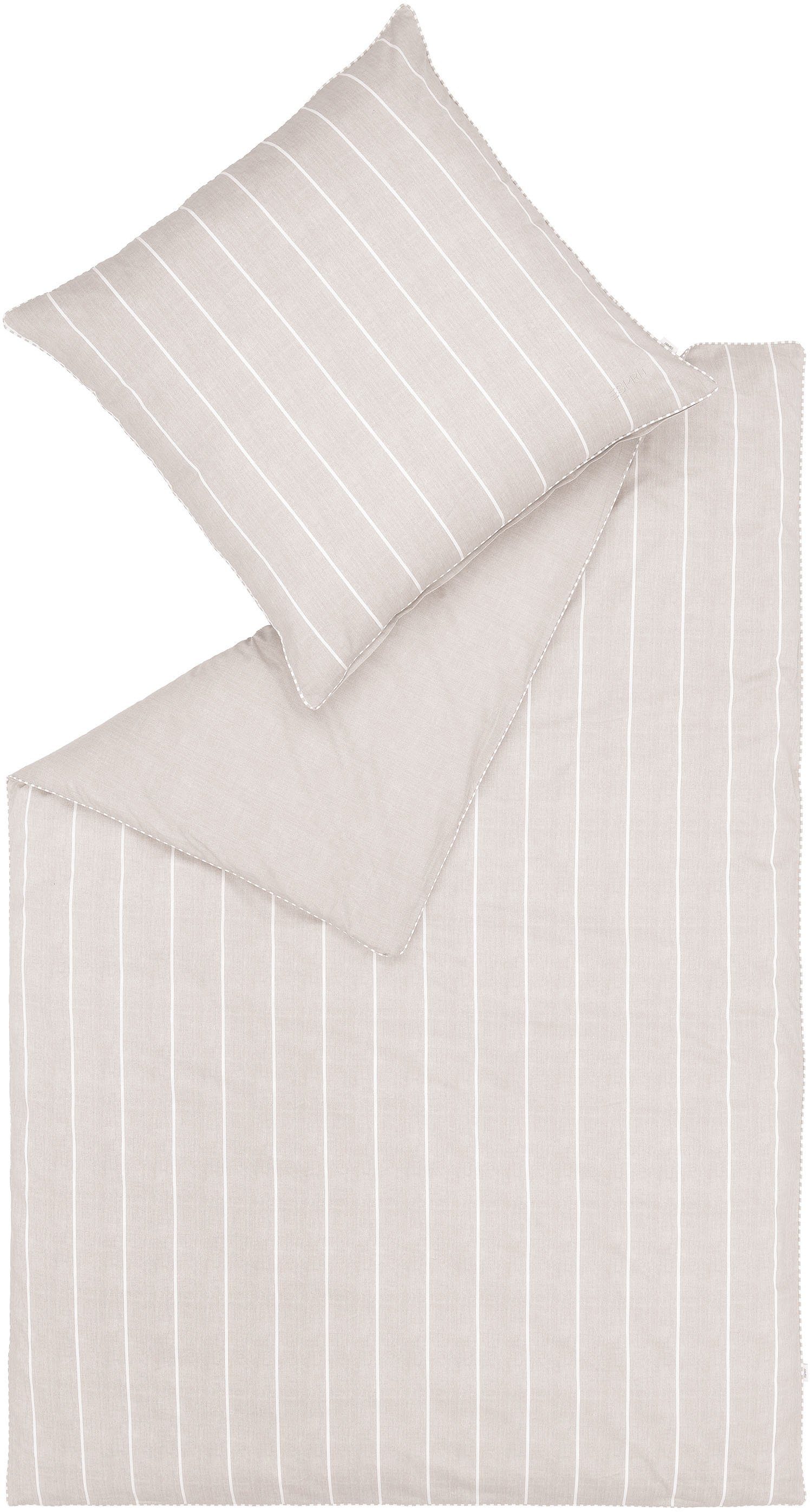 Top-Angebot Bettwäsche Harp Stripe 155x220 mit Bettwäsche Wendeoptik aus 135x200, in Bettwäsche cm, Renforcé, teilig, Baumwolle, Gr. Esprit, oder 200x200 2 gestreifte