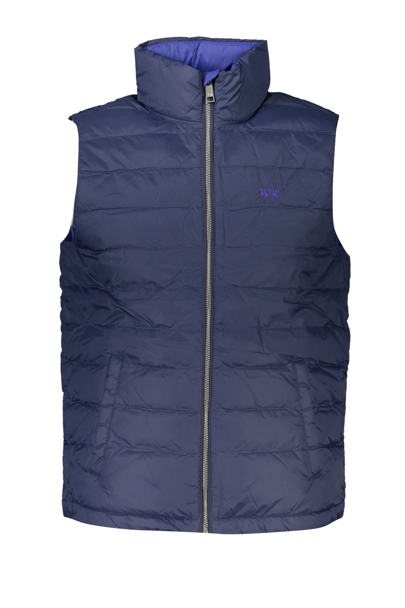La Martina Outdoorjacke Ärmelloses Herrenhemd Blau - Leicht, mit Stickerei & Taschen