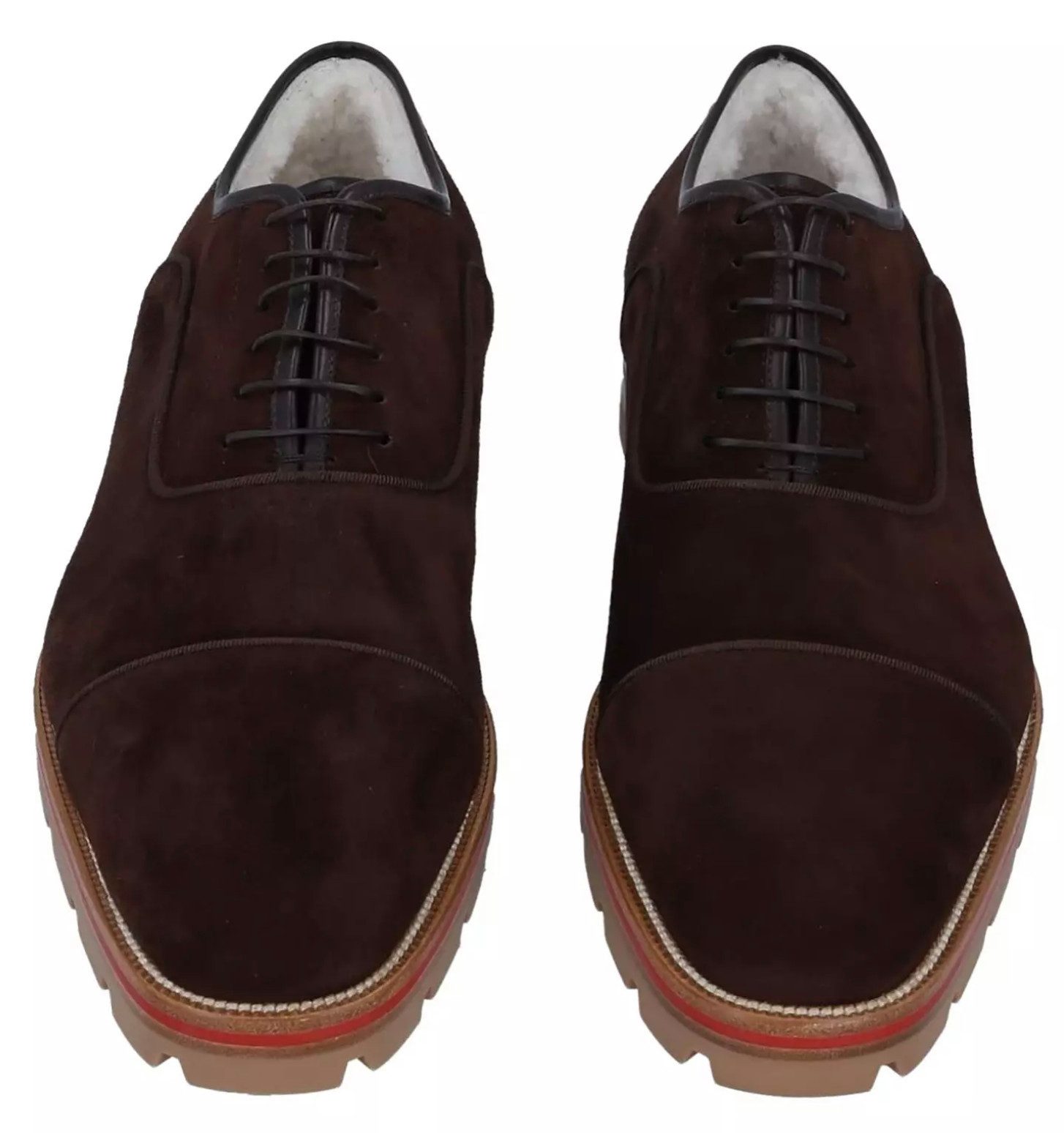 CHRISTIAN LOUBOUTIN Laurlaf Derby Обувь Budapester Stil mit Lammfell-Innenfutter Schnürschuh Ein Ausdruck höchster Handwerkskunst und stilvoller Eleganz