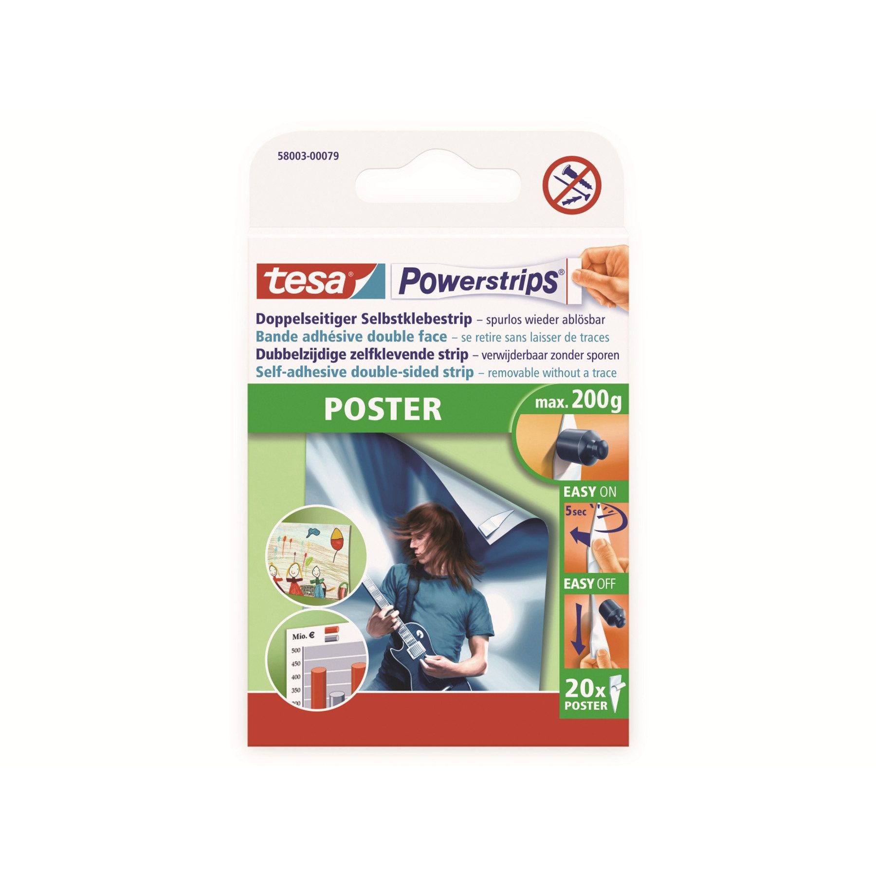 Klebeband TESA Powerstrips® Poster, 58003-00079-21