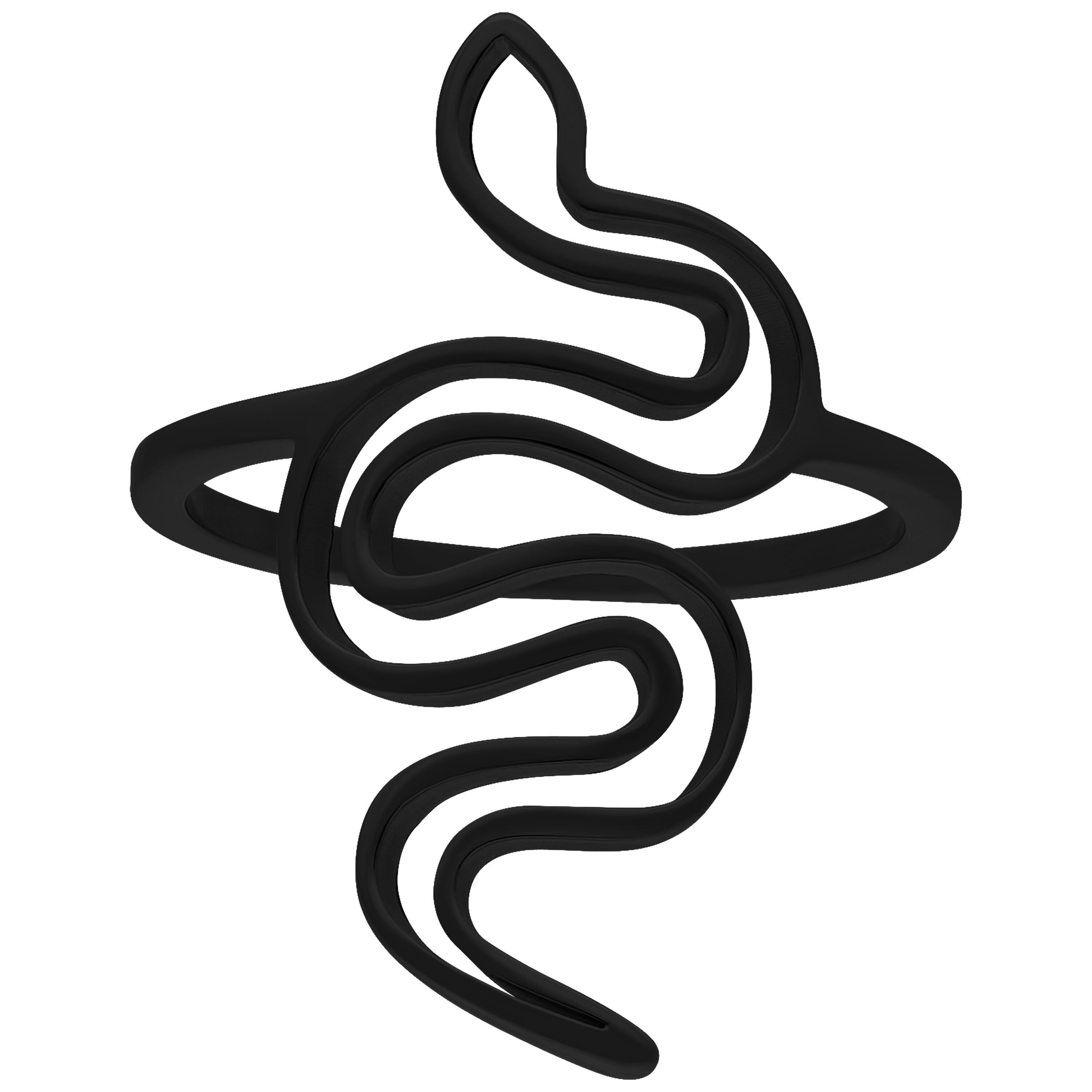 Wildcat Fingerring Bague Serpent - Black Metal, 18.0 mm, Chirurgenstahl 316L - wasserfest, langlebig, hautverträglich