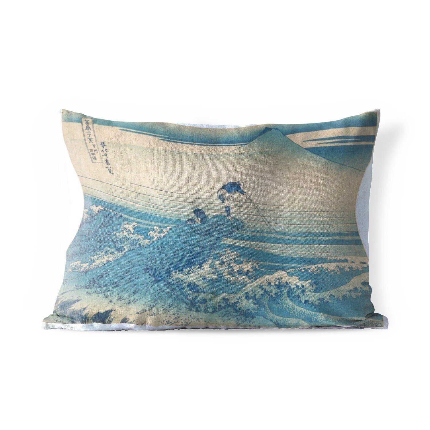 MuchoWow Dekokissen Kajikazawa in der Provinz Kai - Gemälde von Katsushika Hokusai, Outdoor-Dekorationskissen, Polyester, Dekokissenbezug, Kissenhülle