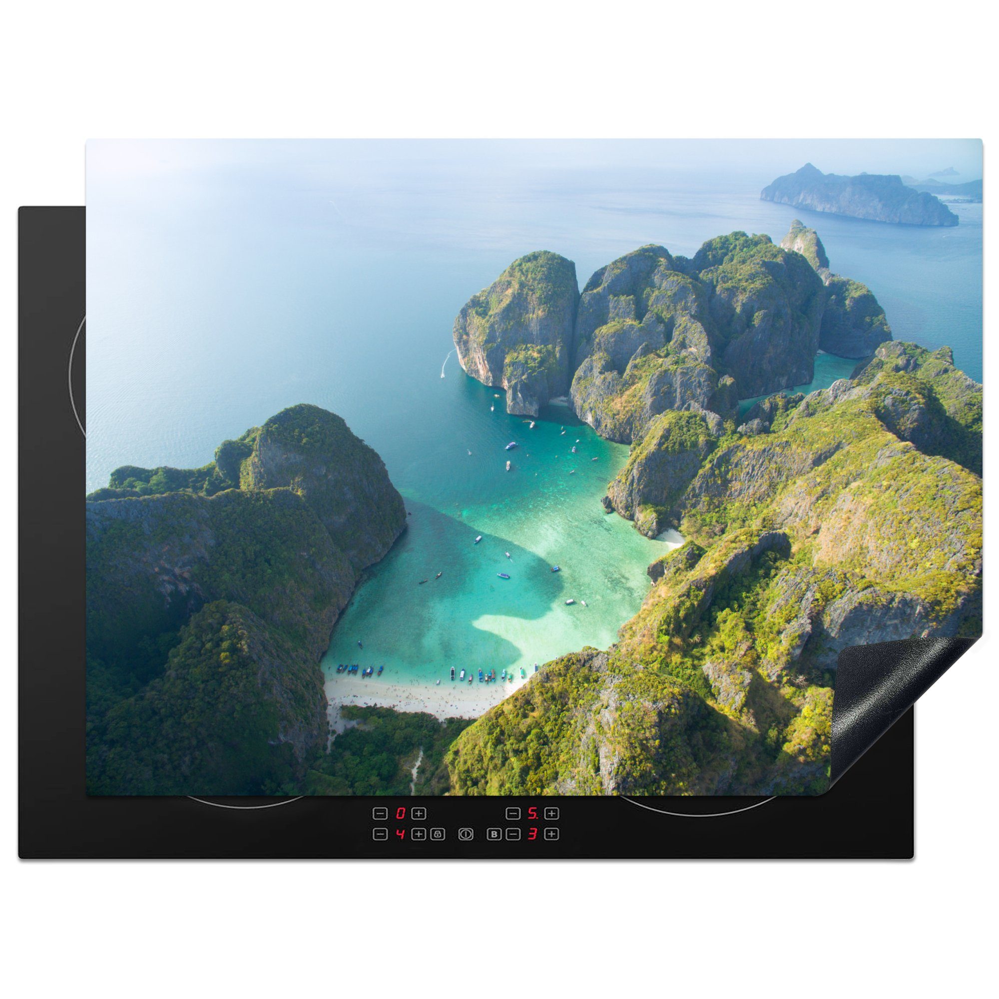 MuchoWow Herdblende-/Abdeckplatte in Ceranfeldabdeckung Thailand, Insel 70x52 Vinyl, Mobile Arbeitsfläche (1 nutzbar, cm, tlg)