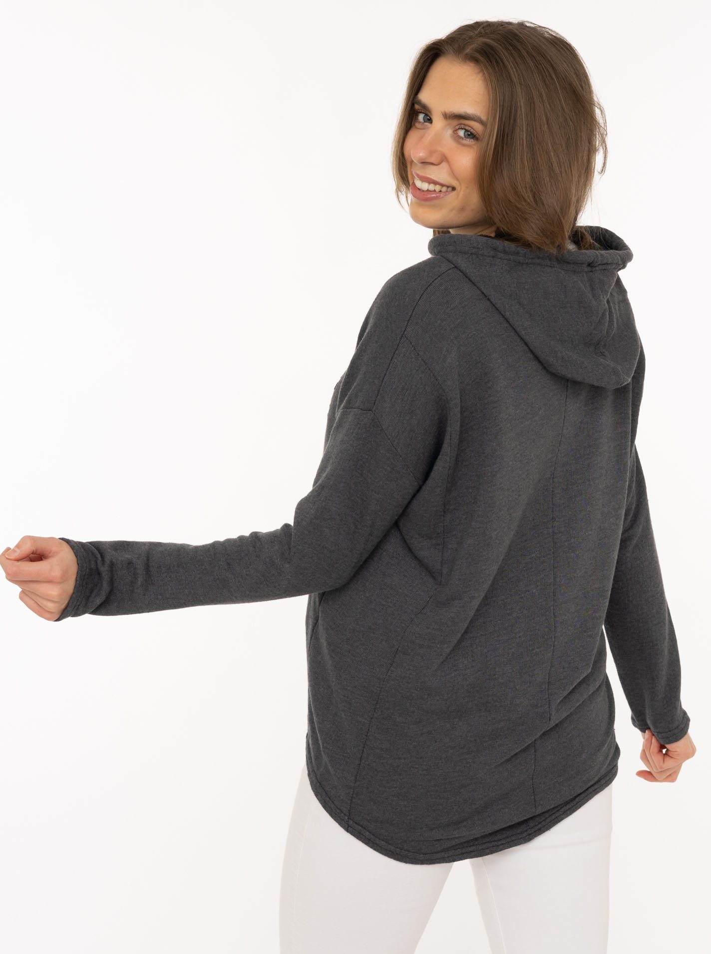 Zwillingsherz Hoodie "Moin" Kapuze, Kordelzug, Langarm, maritimer Schriftzug