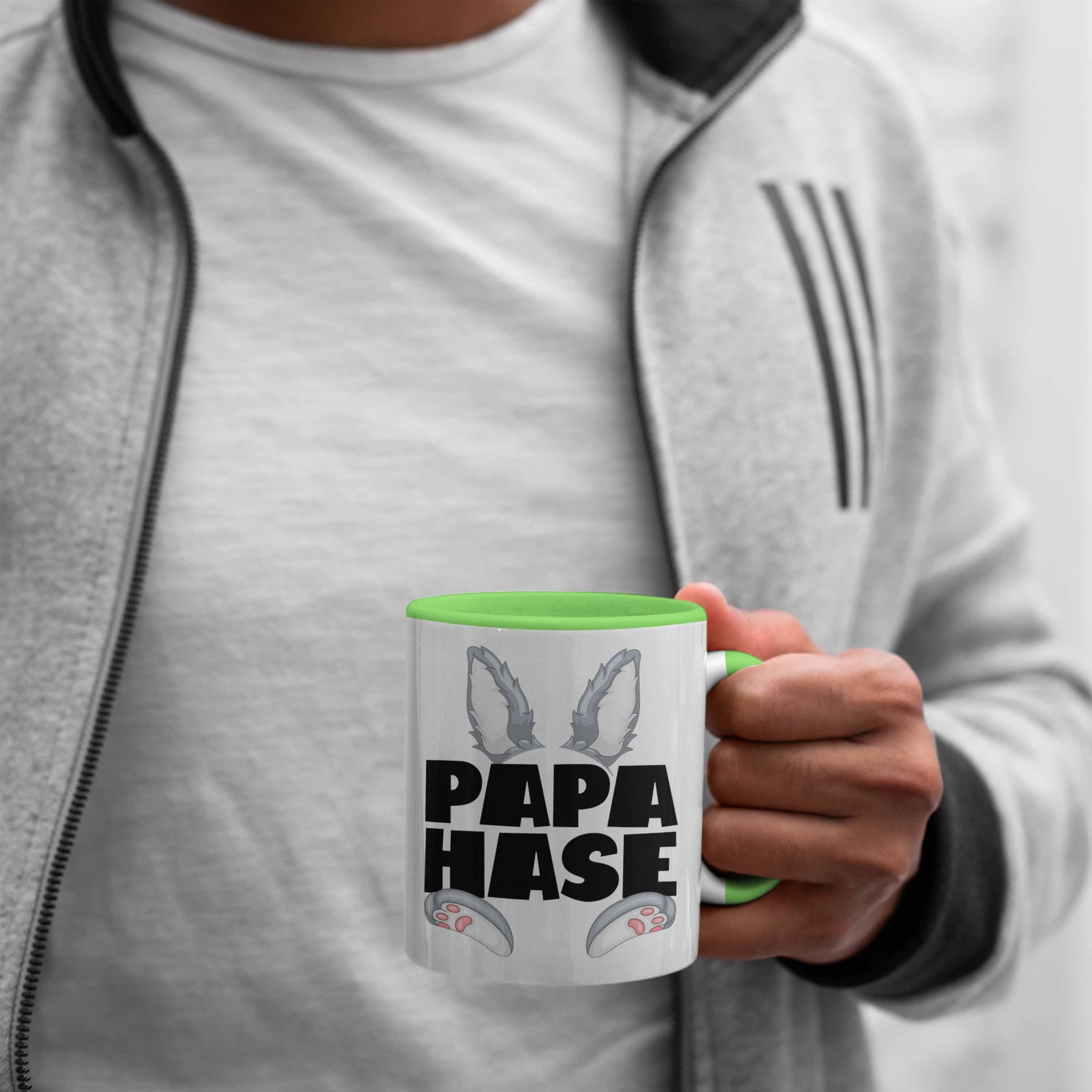 Trendation Tasse Papa Hase Tasse Hasen-Vater Kaffee-Becher Geschenkidee Geschenk für Grün Be