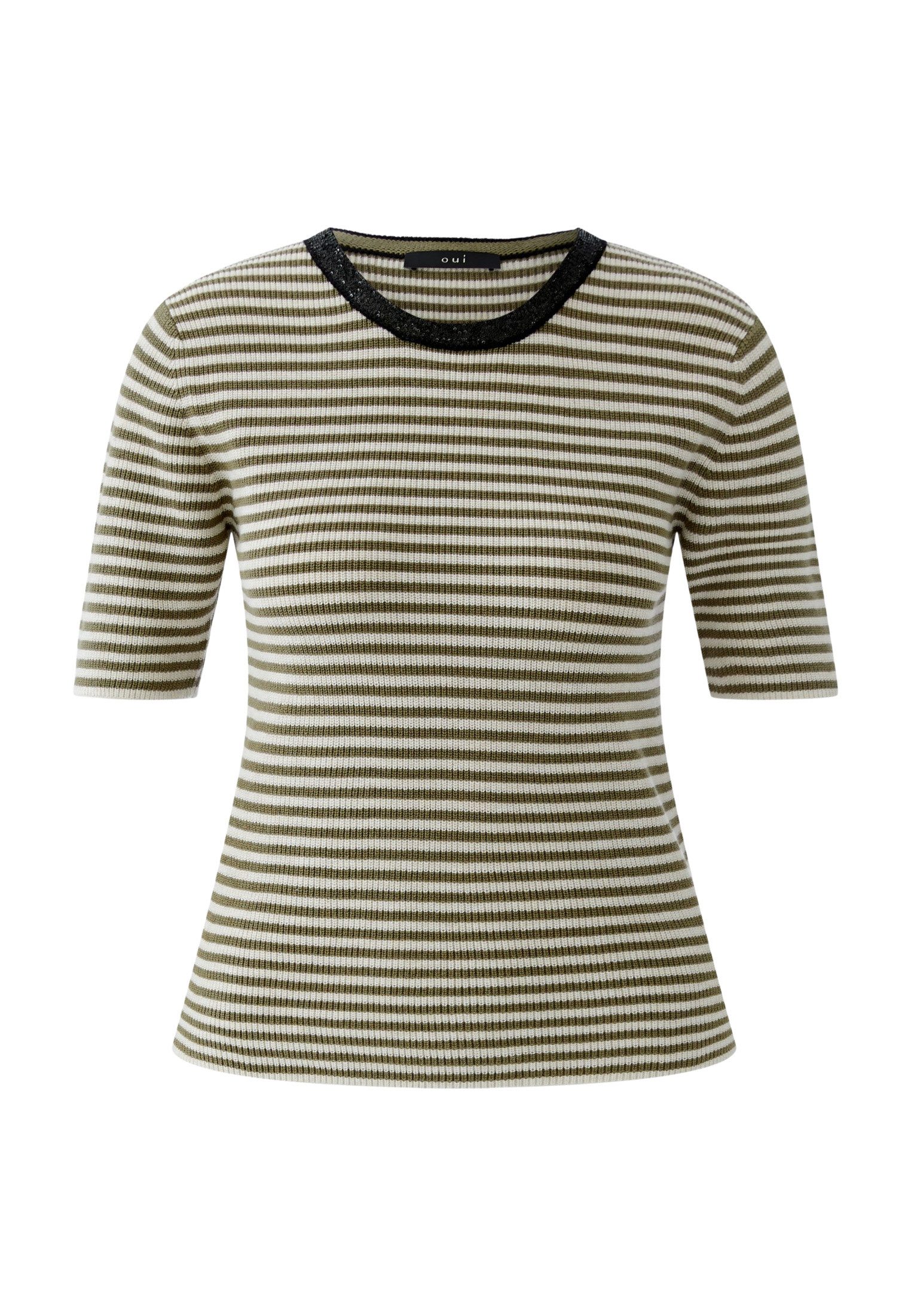 Oui Rundhalspullover Pullover