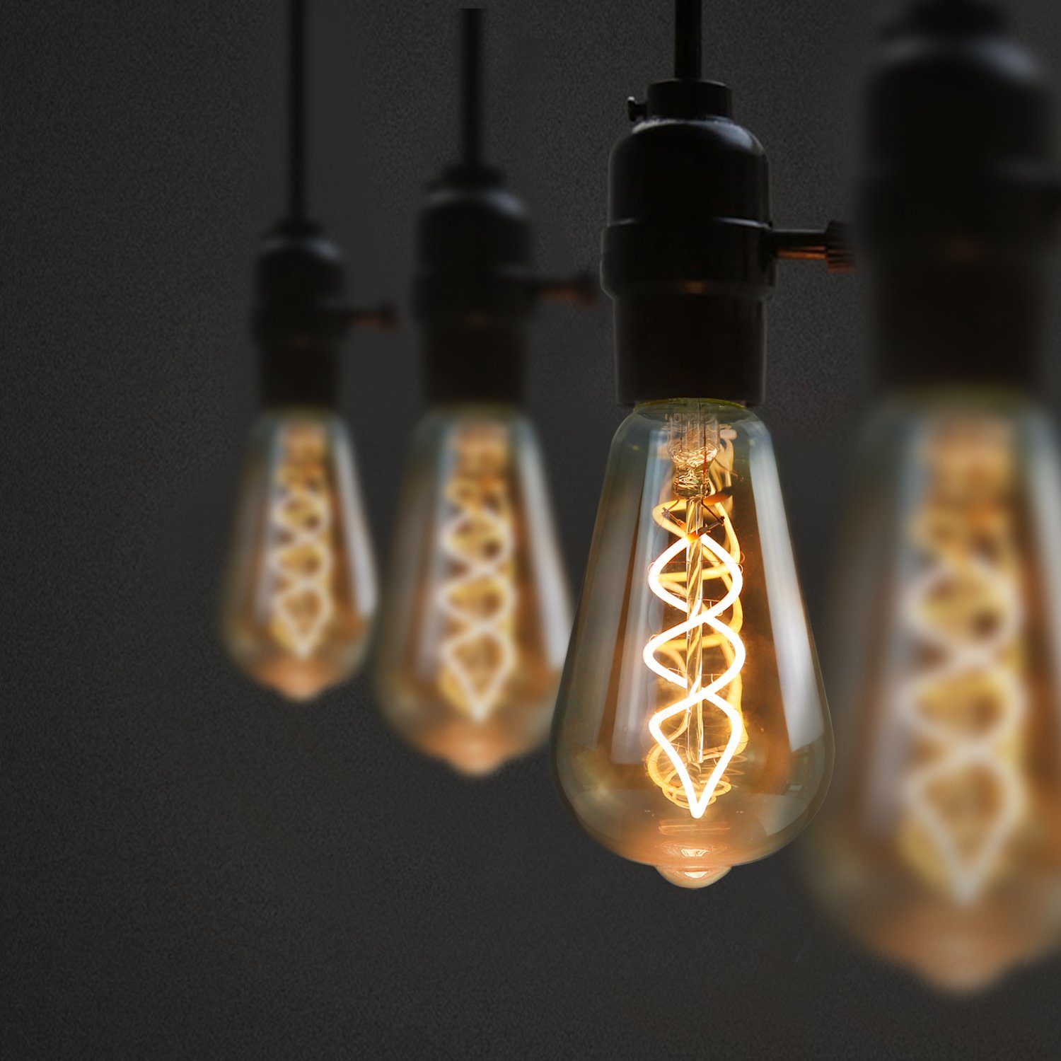 ZMH LED-Leuchtmittel Vintage Glühlampe ST64 2200K 4W Filament Beleuchtung, E27, 1 St., warmweiß, warmweiß