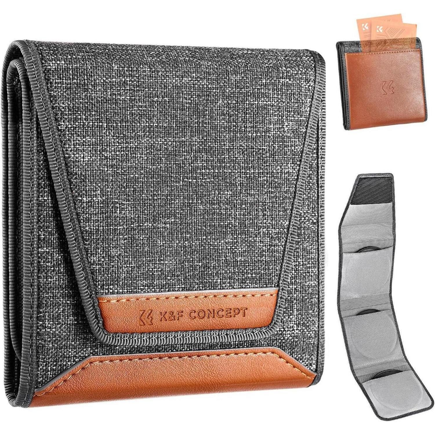 LuxusKollektion Kameratasche Filtertasche 3 Taschen Digitalkamera Camcorder Filter Grau 82mm
